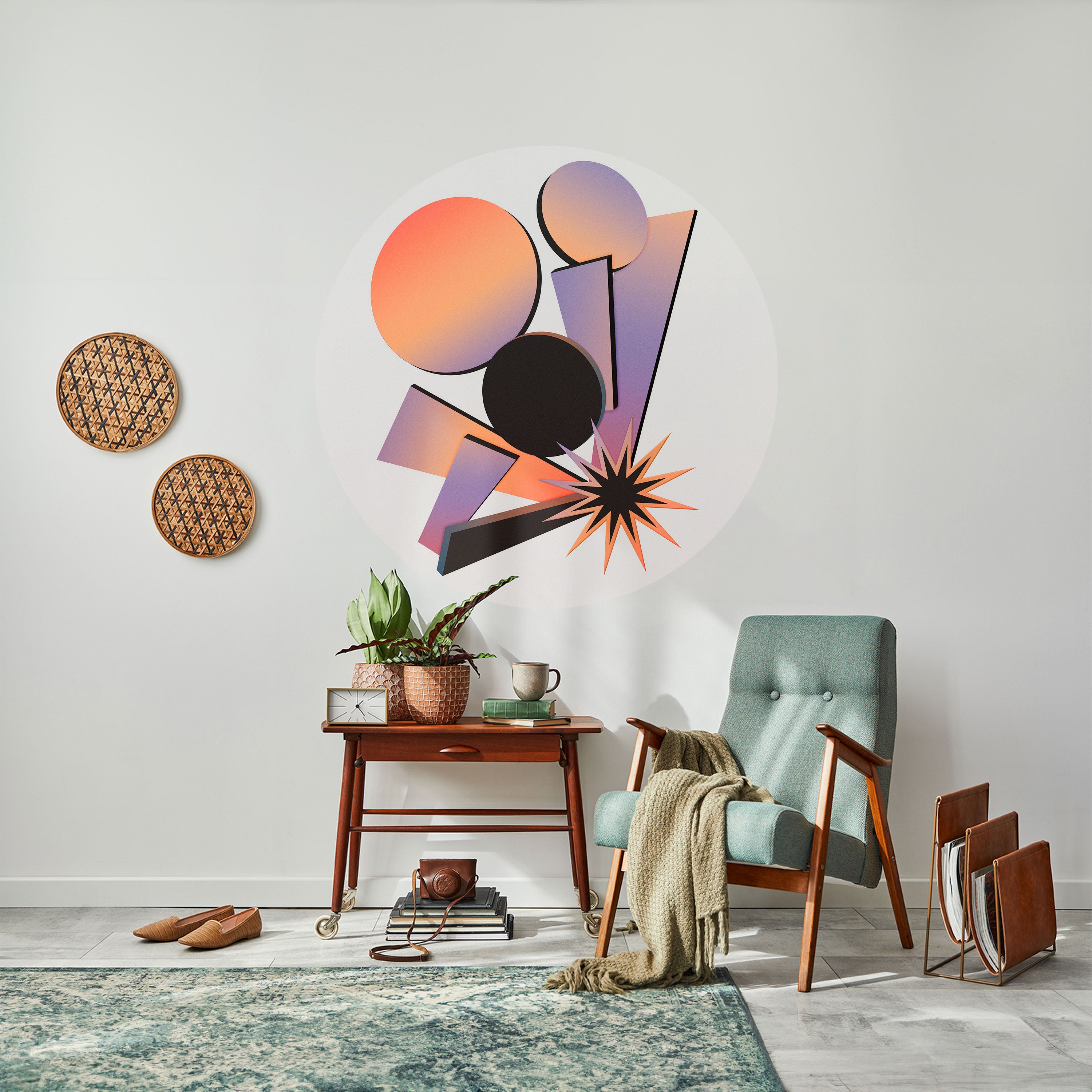 ANGULAR ARTISTRY Naklejka okrągła