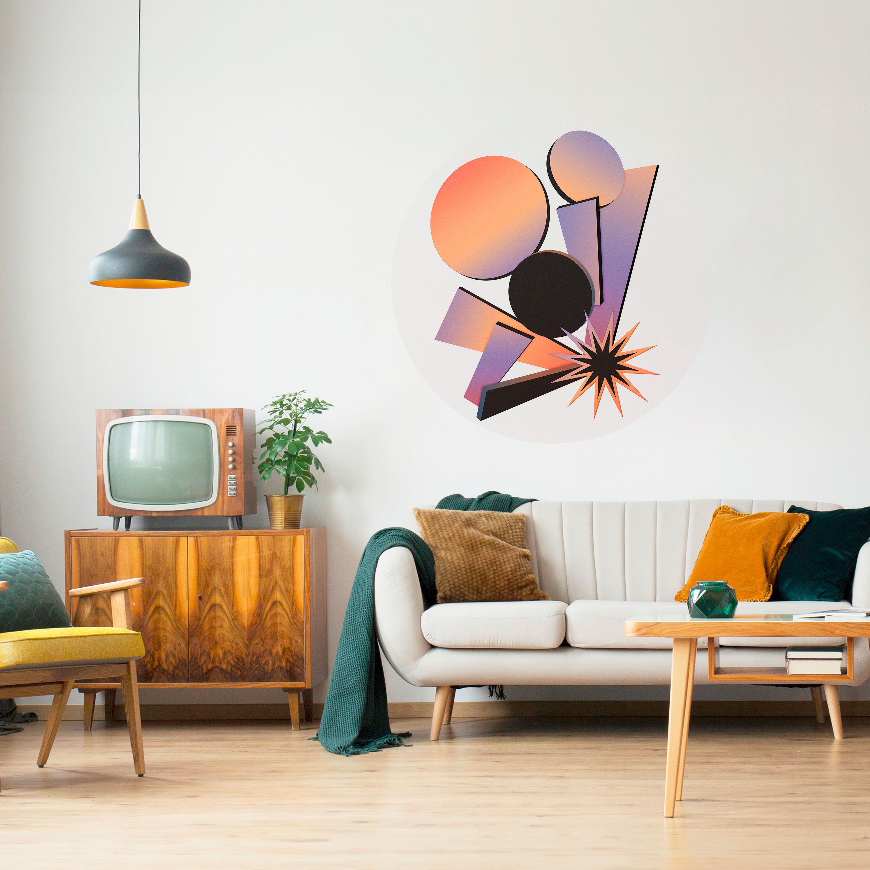 ANGULAR ARTISTRY Naklejka okrągła