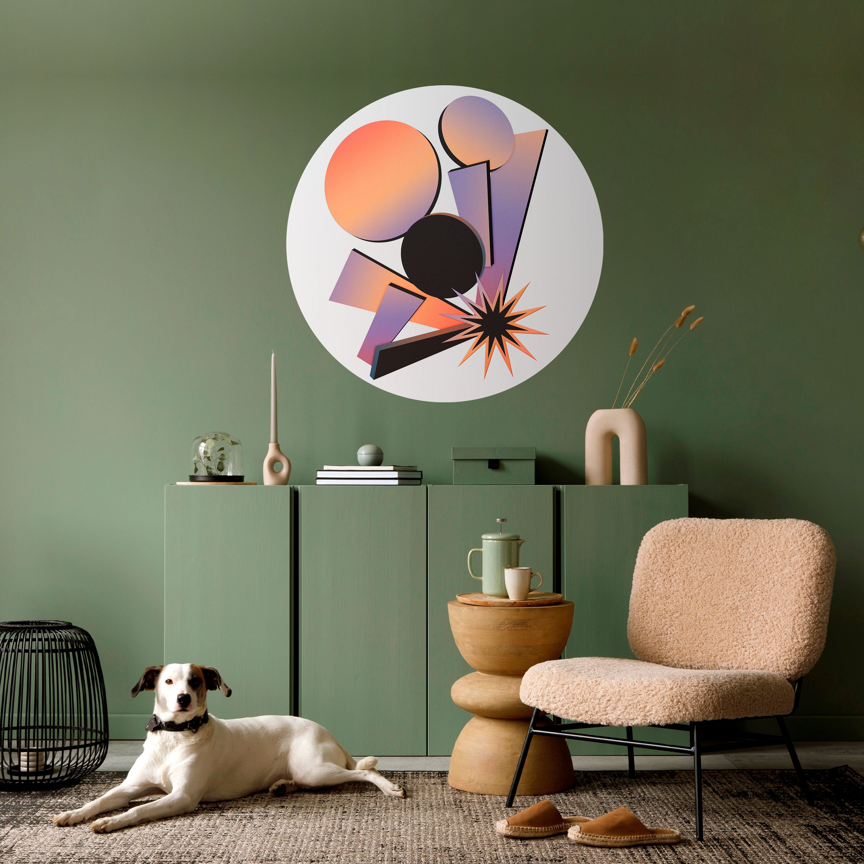 ANGULAR ARTISTRY Naklejka okrągła