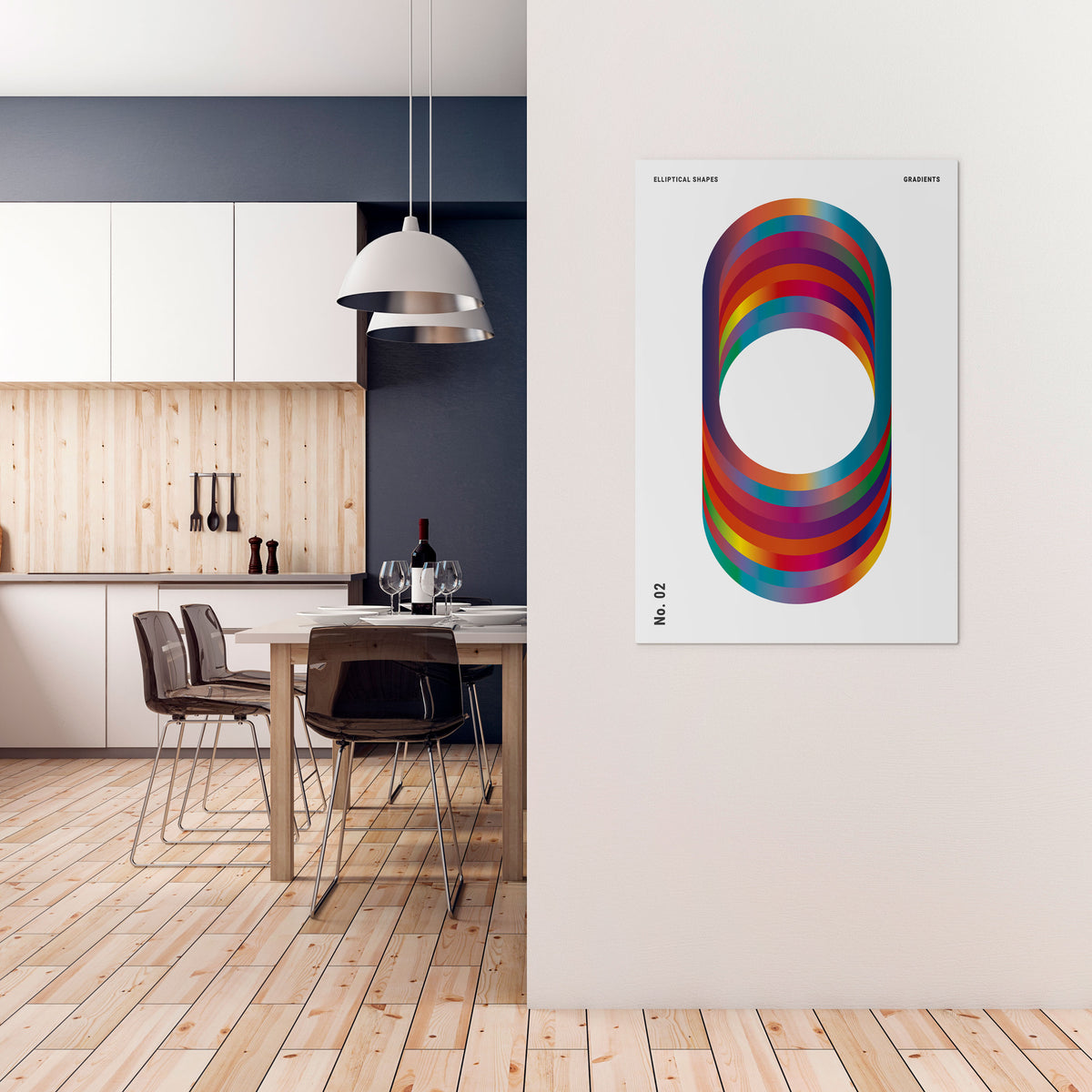 ELIPTICAL GRADIENTS Pionowy obraz na płótnie