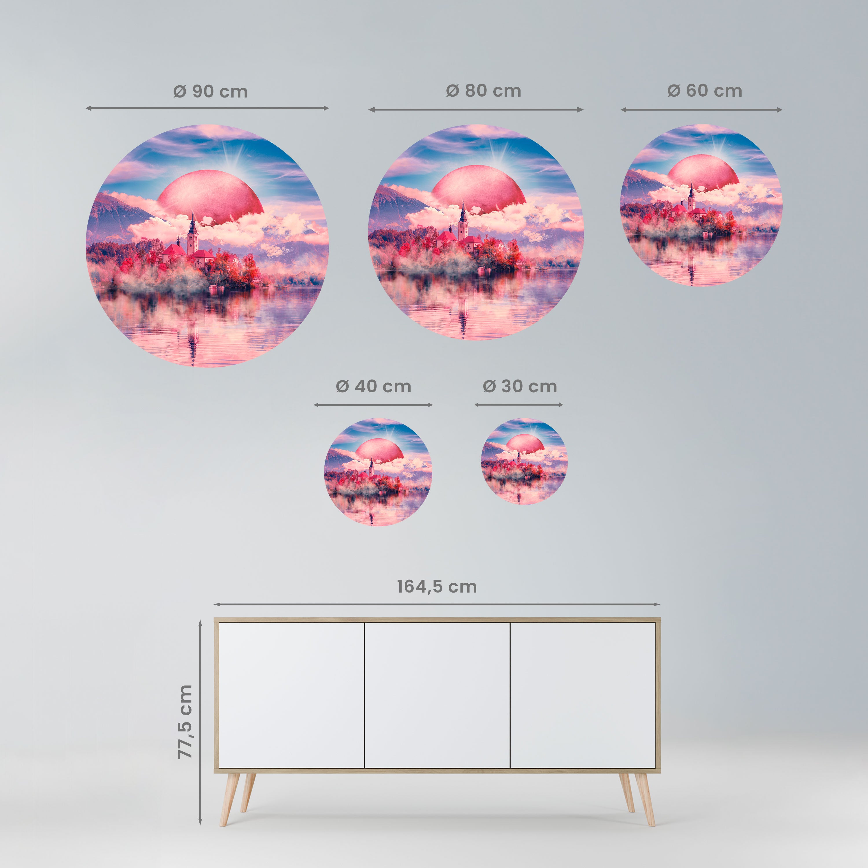 MARS OVER THE BLED LAKE Naklejka okrągła