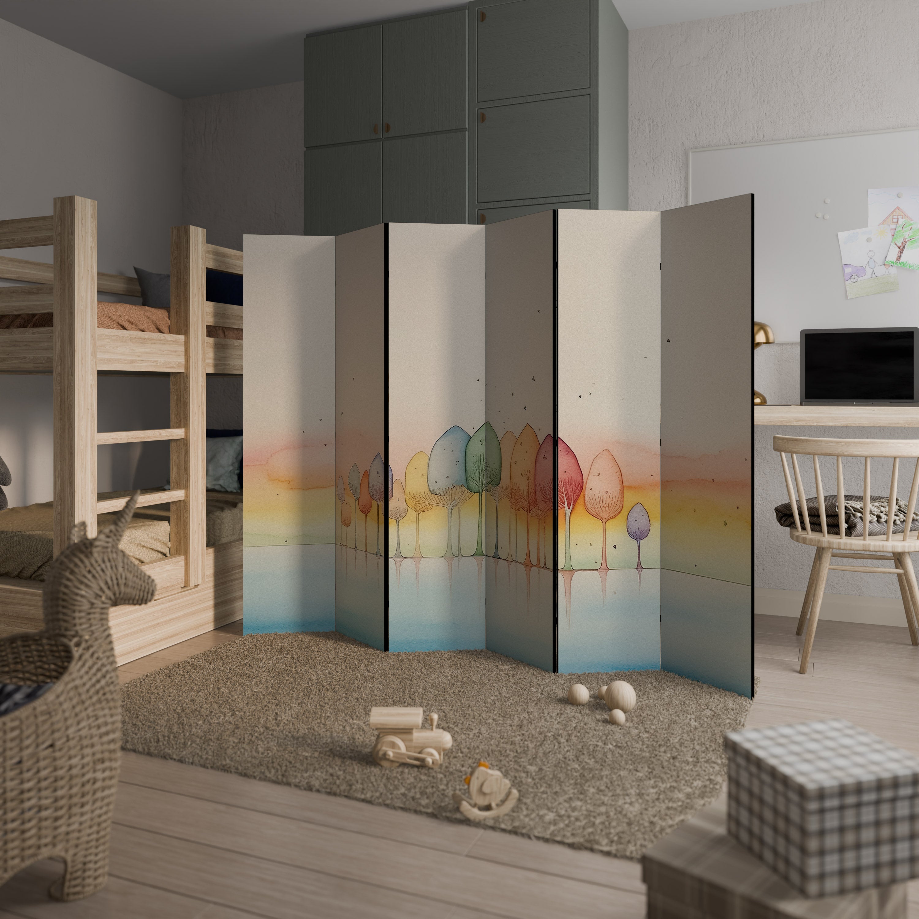 COLORFUL OASIS Dekoracyjny parawan 6-skrzydłowy