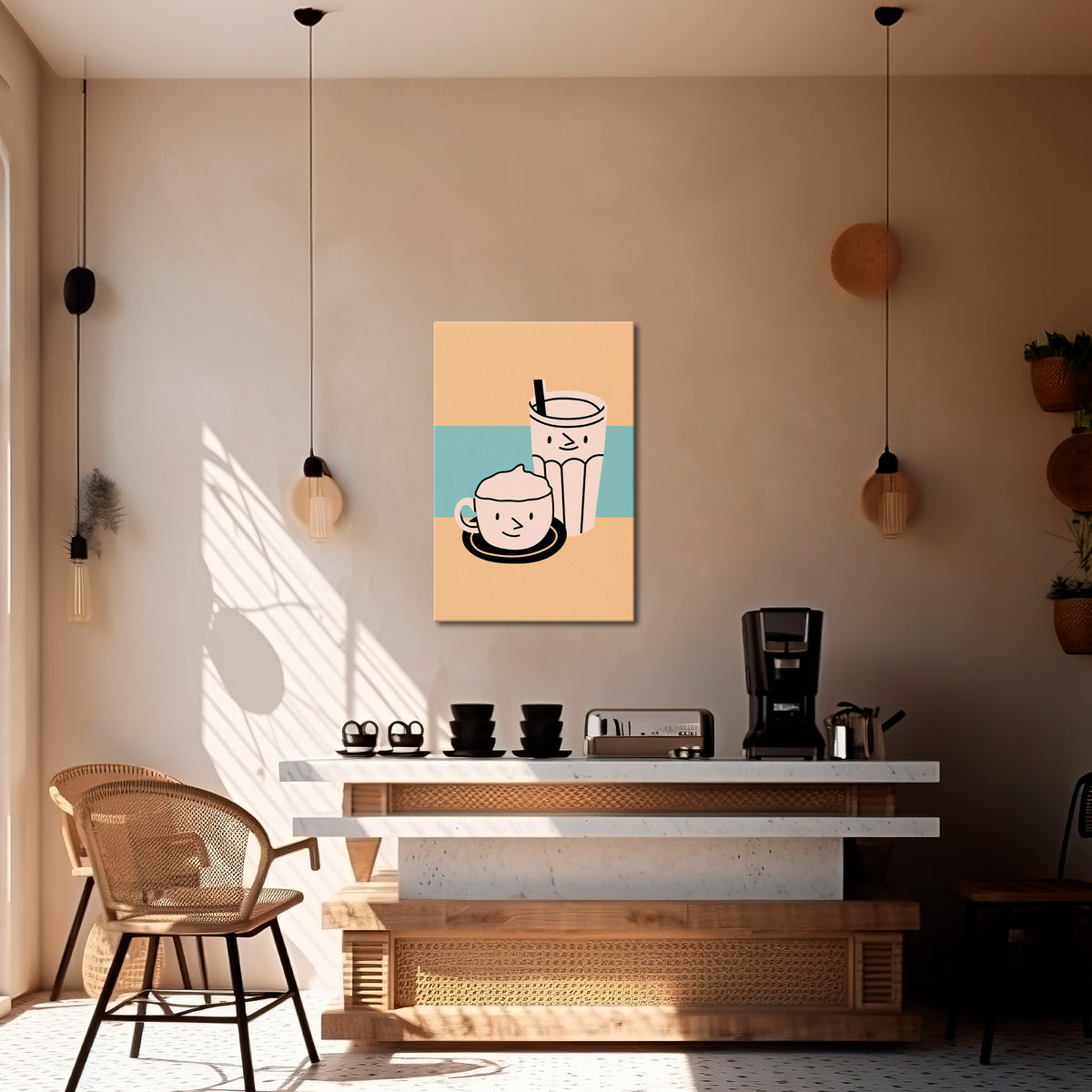 COFFEE PLEASURES Pionowy obraz na płótnie