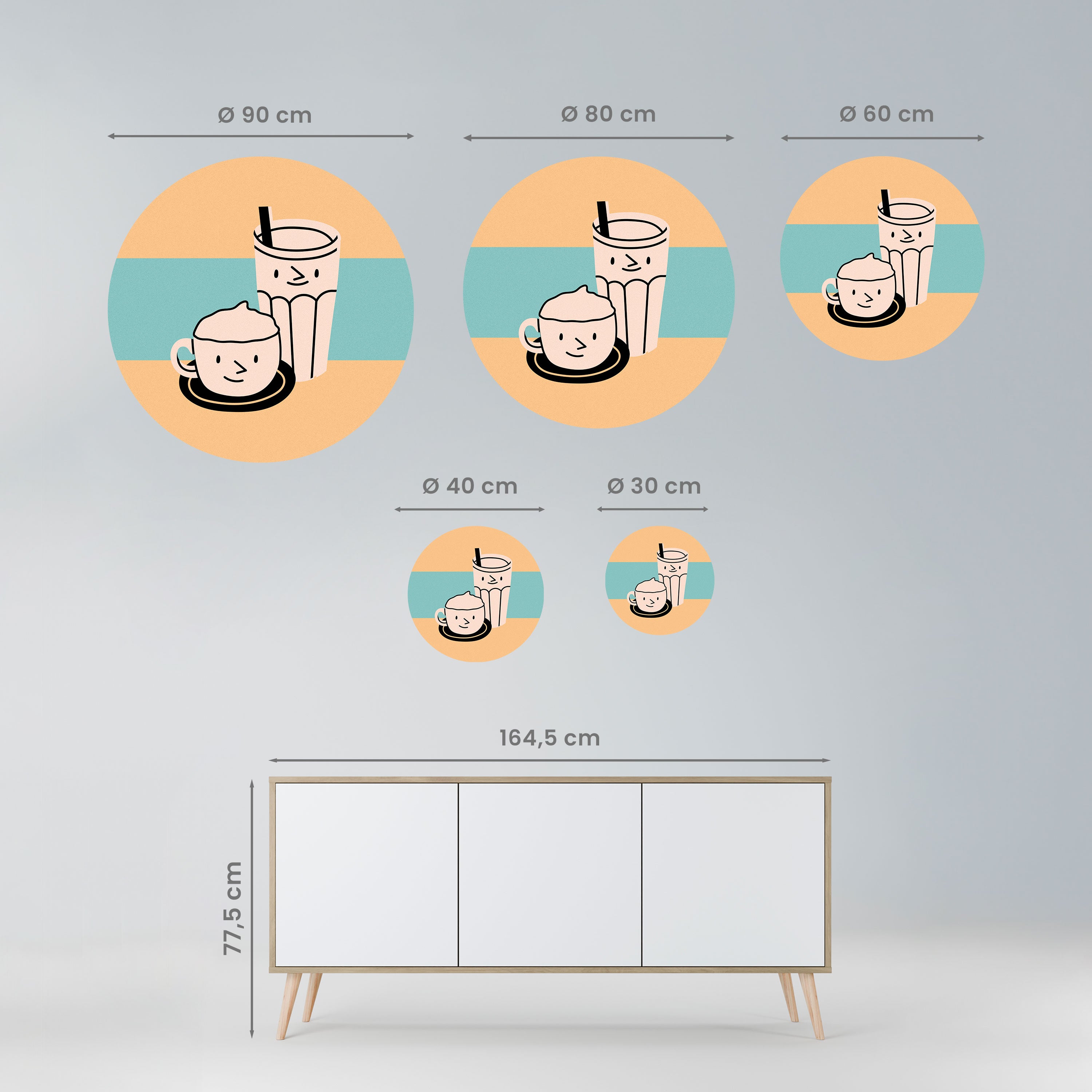 COFFEE PLEASURES Naklejka okrągła