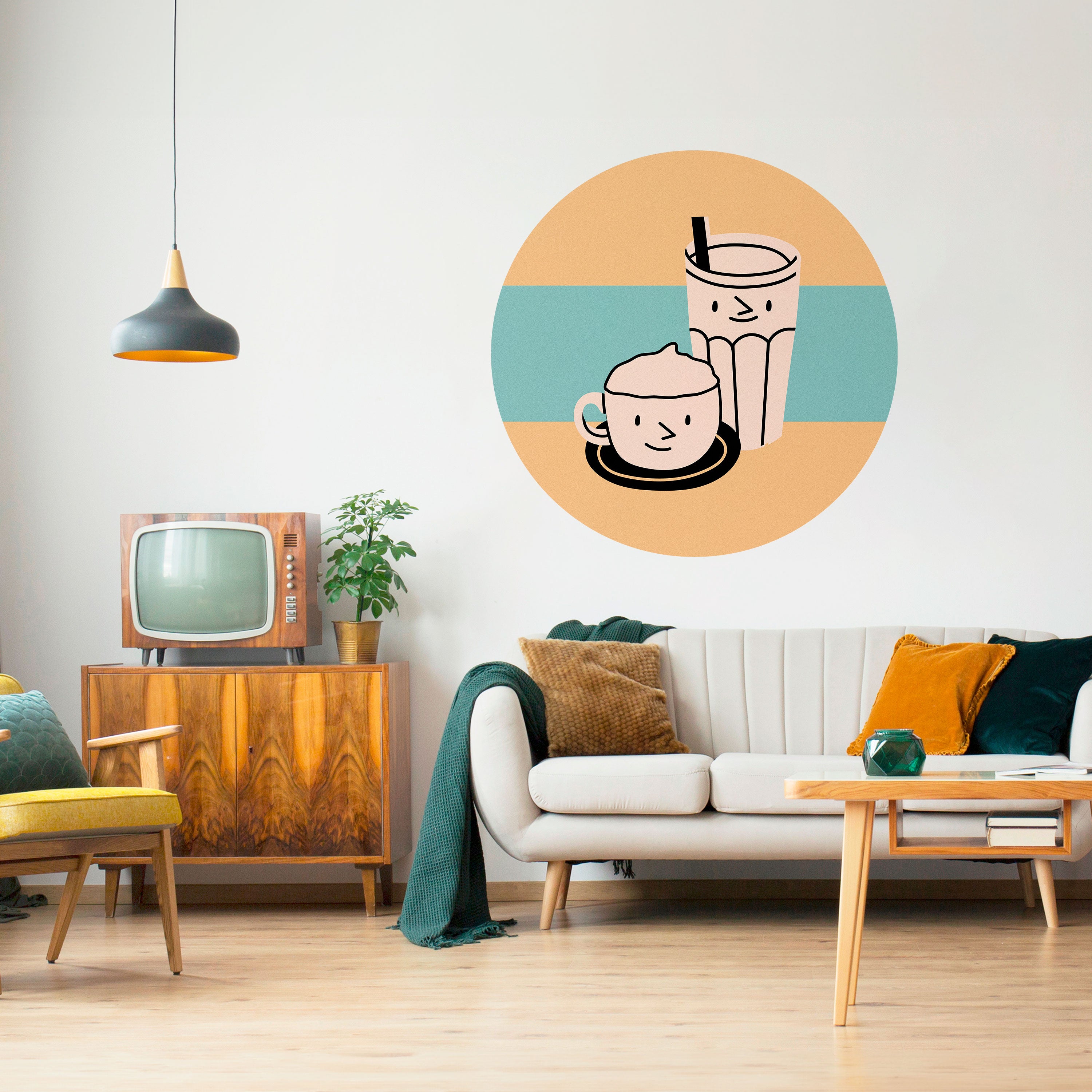 COFFEE PLEASURES Naklejka okrągła