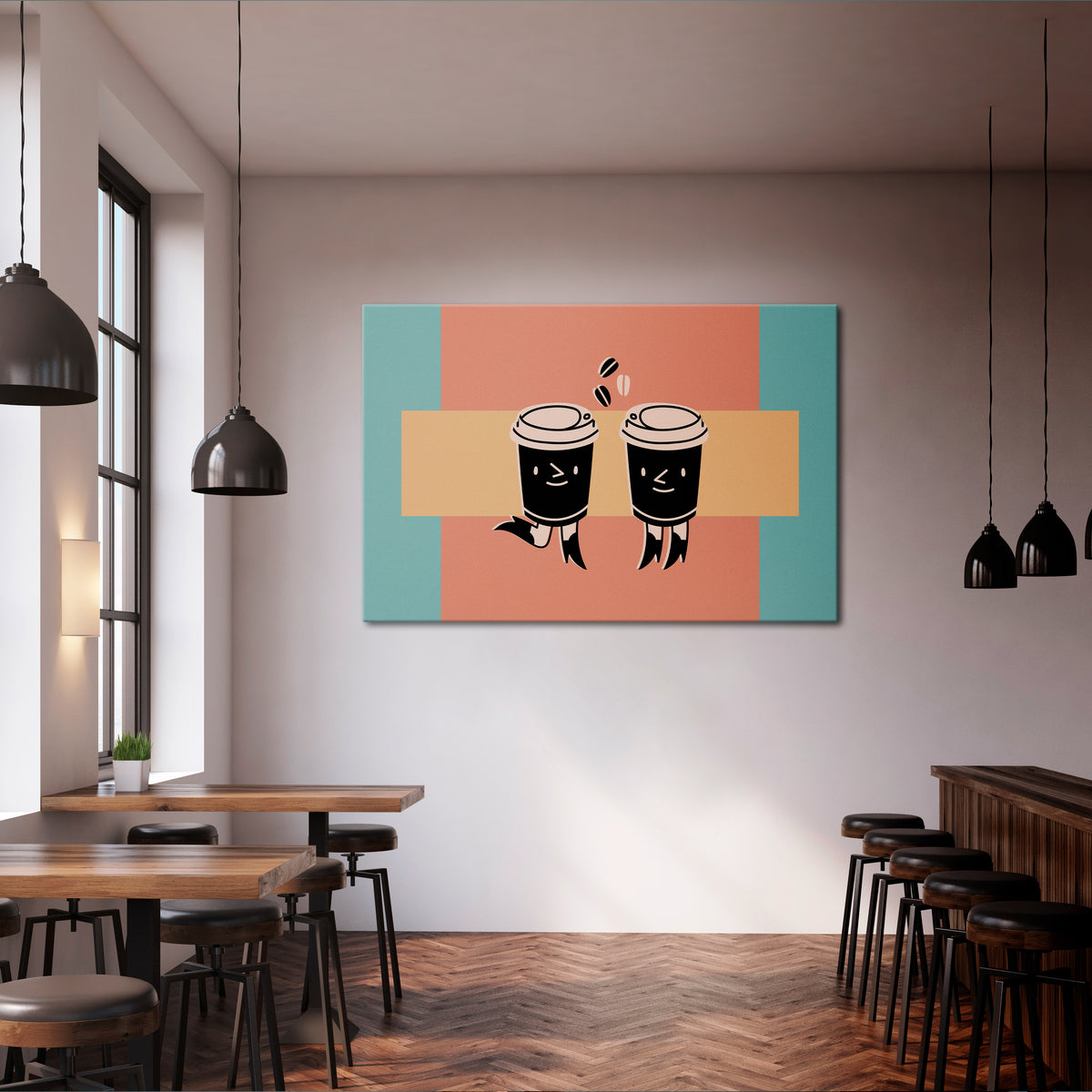 JOYFUL COFFEE Poziomy obraz na płótnie