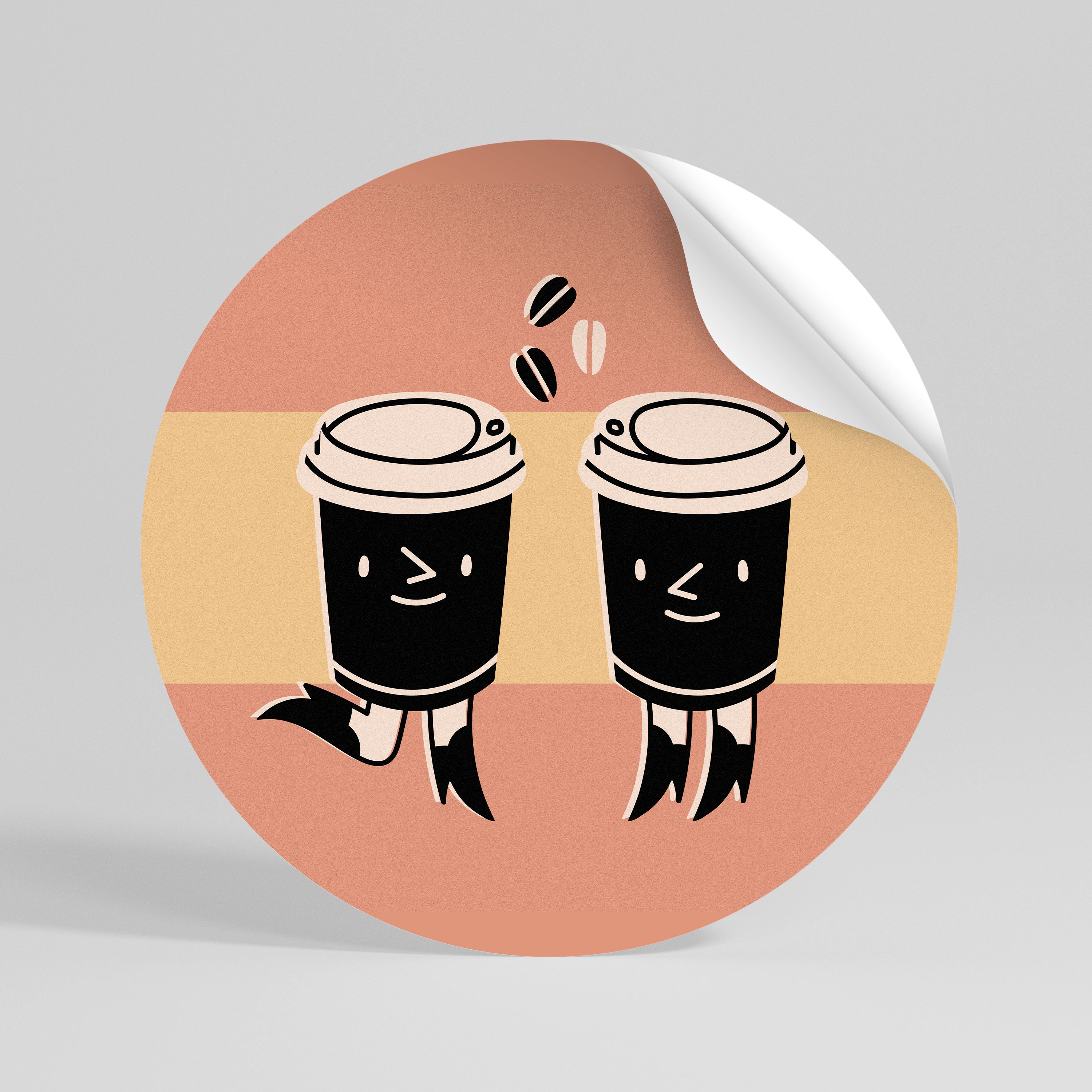 JOYFUL COFFEE Naklejka - okrągła