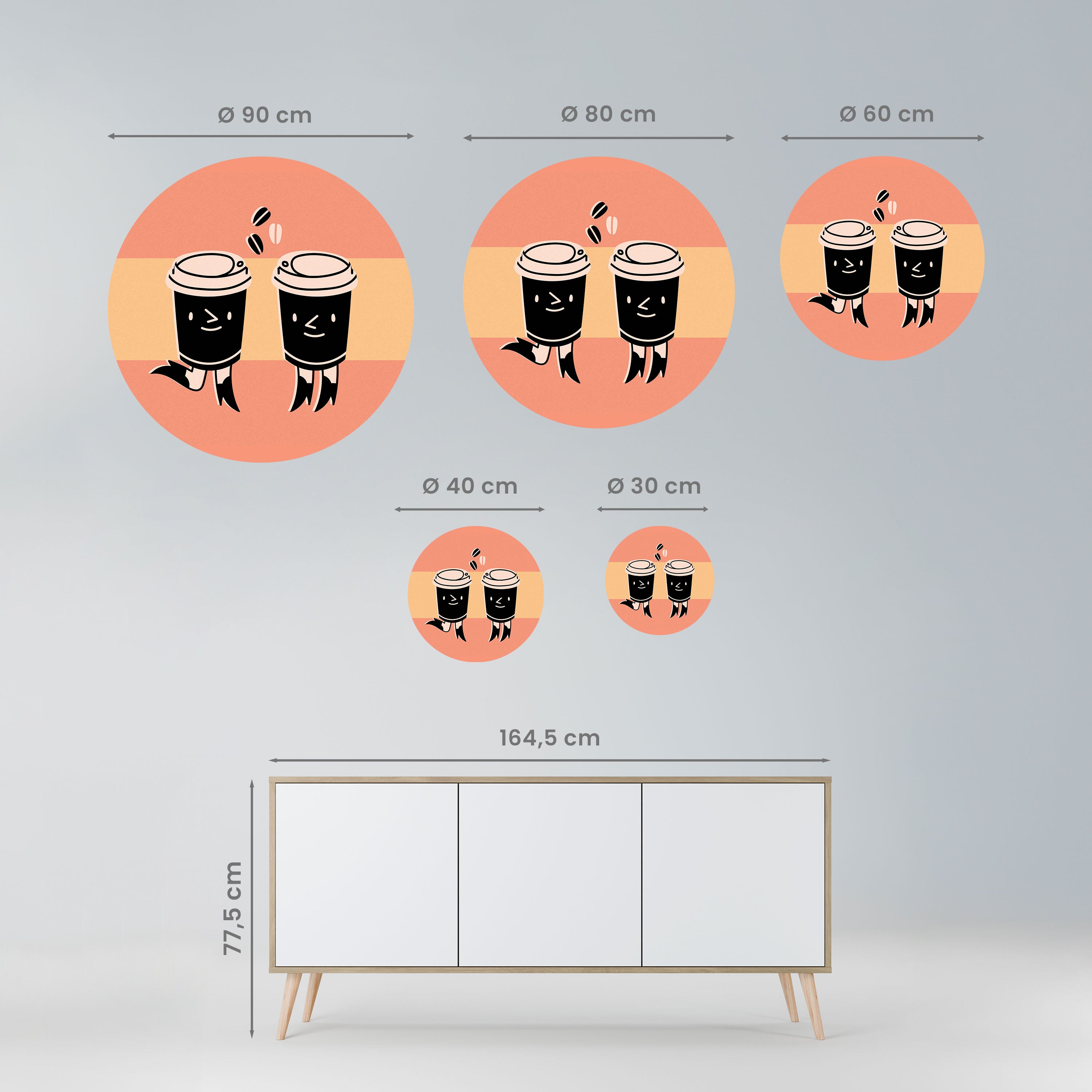 JOYFUL COFFEE Naklejka okrągła