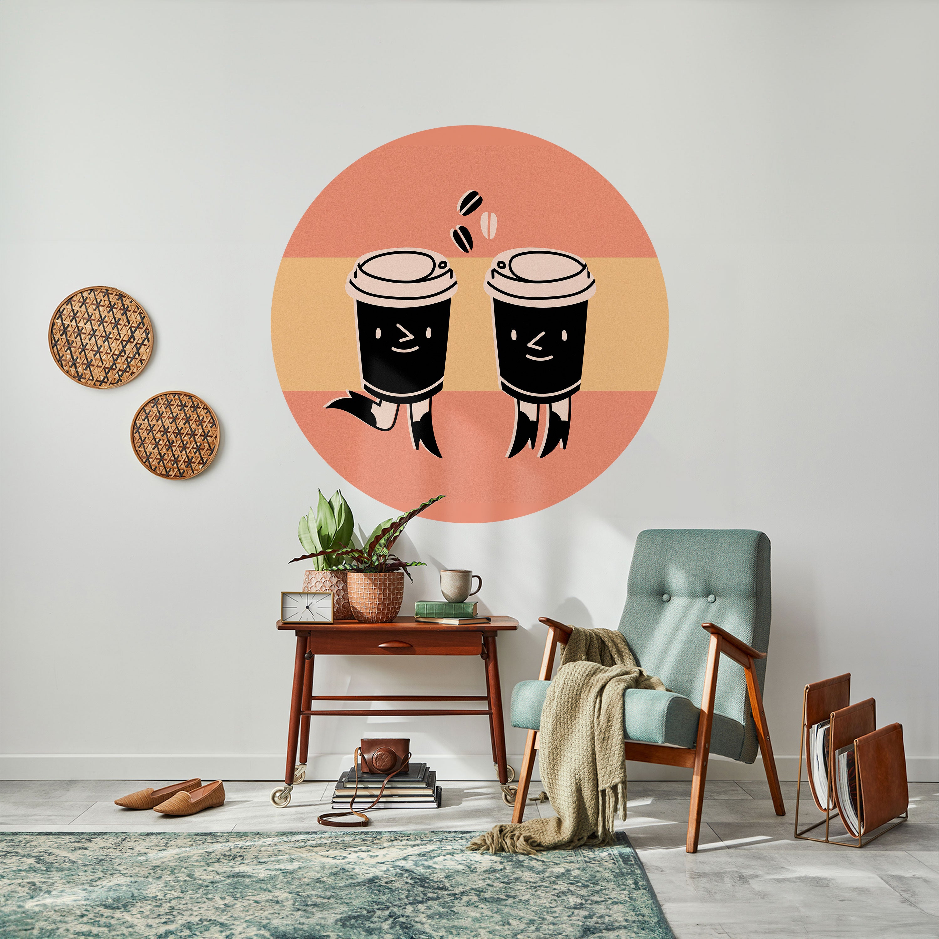 JOYFUL COFFEE Naklejka okrągła