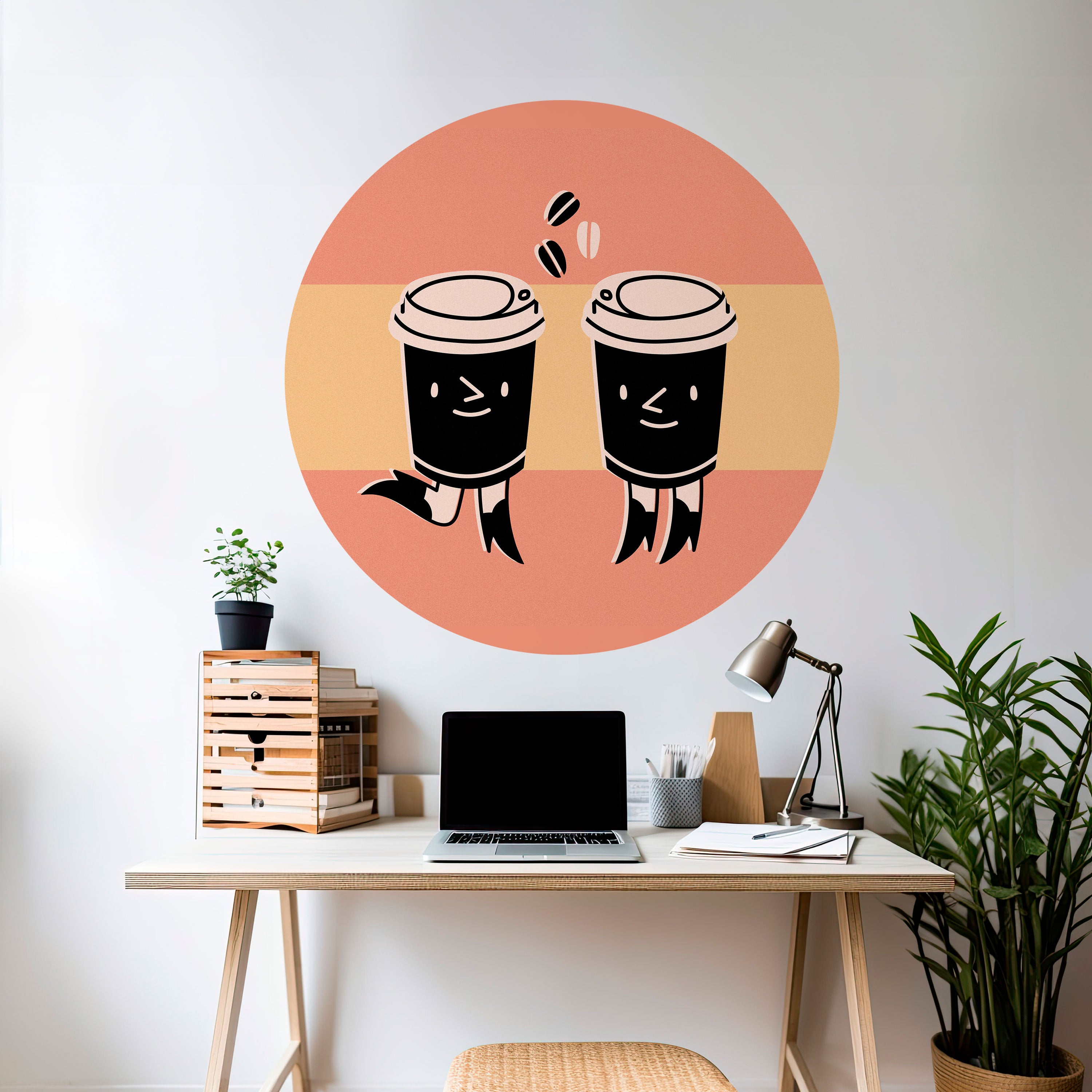 JOYFUL COFFEE Naklejka okrągła