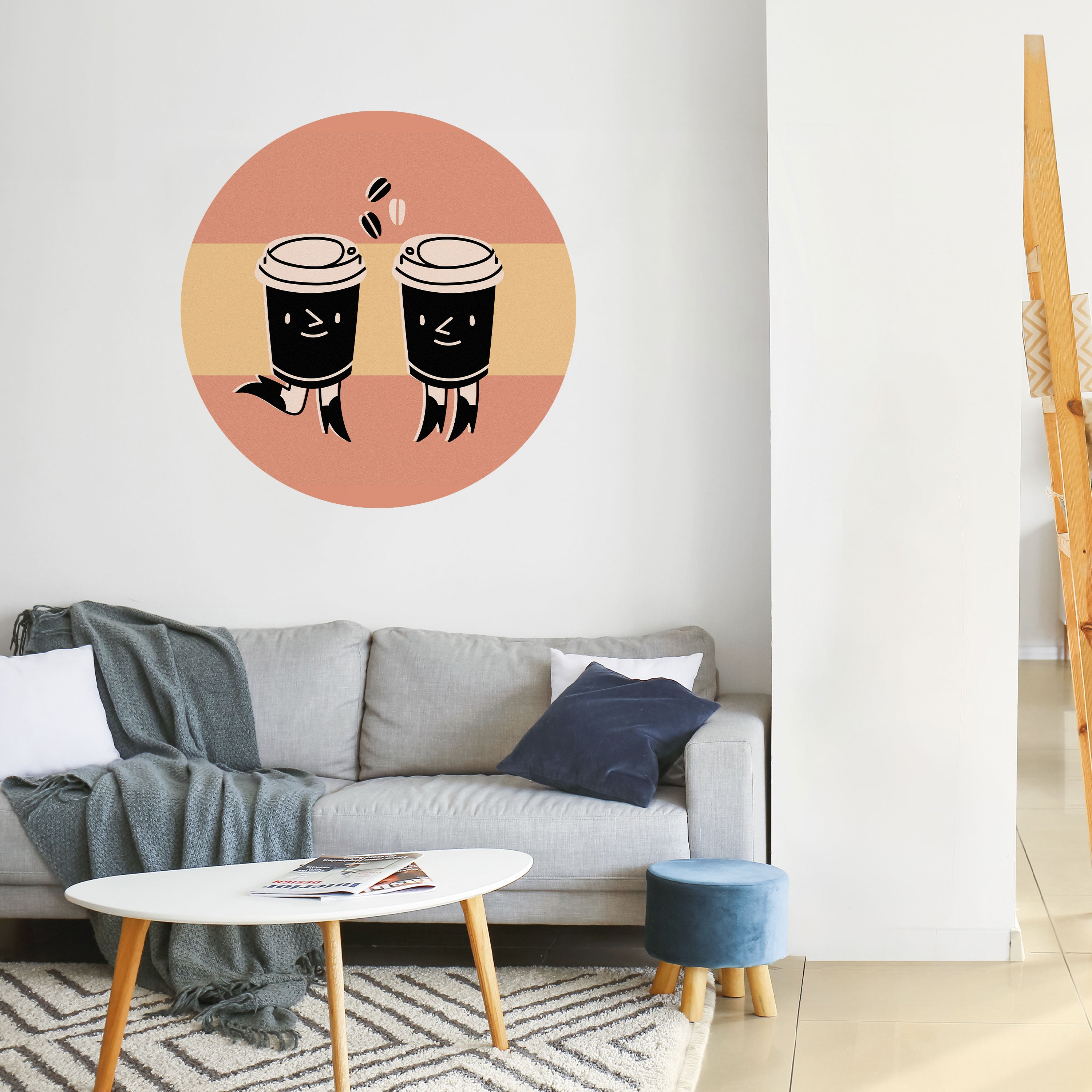 JOYFUL COFFEE Naklejka okrągła