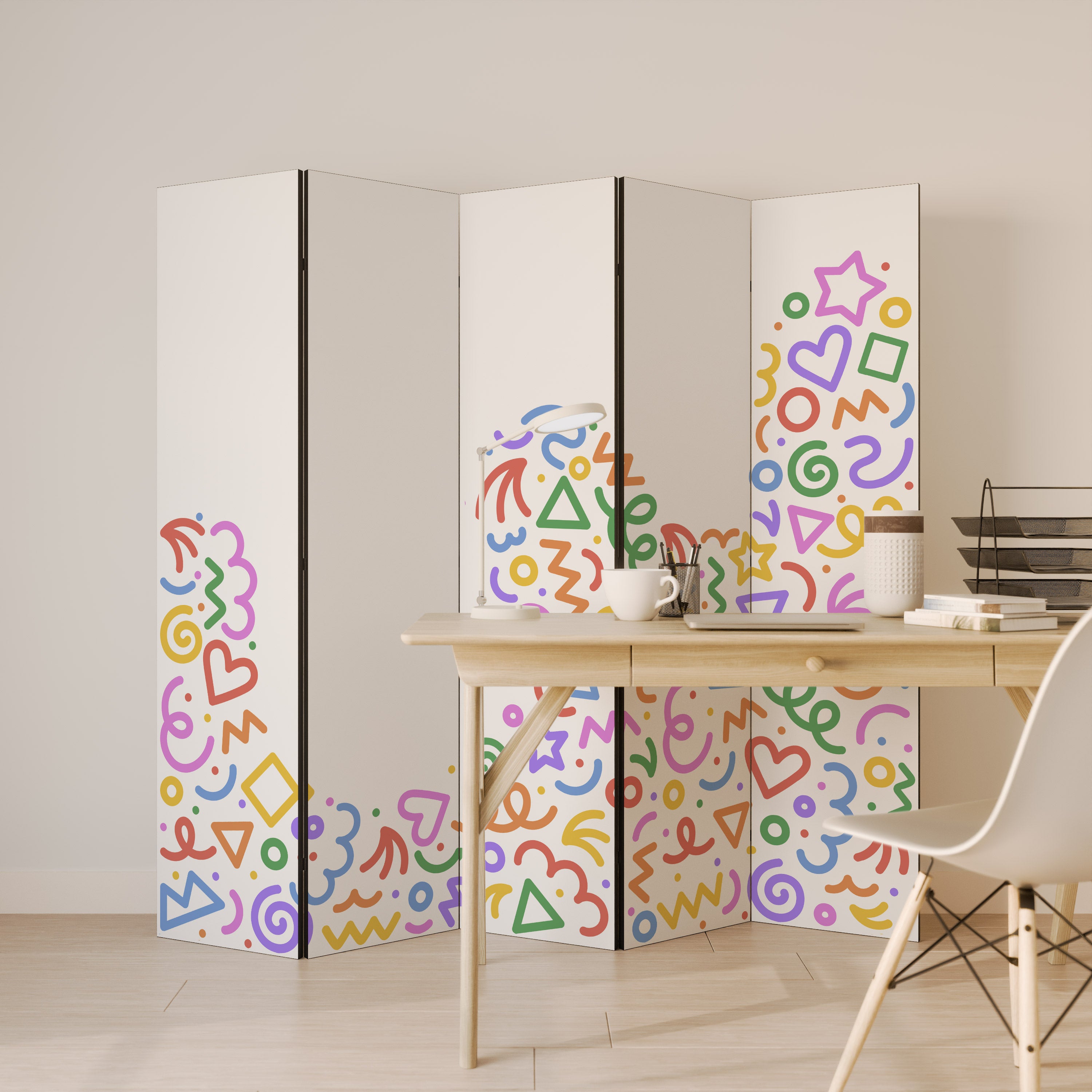 SHAPE EXCITEMENT Dekoracyjny parawan 5-skrzydłowy
