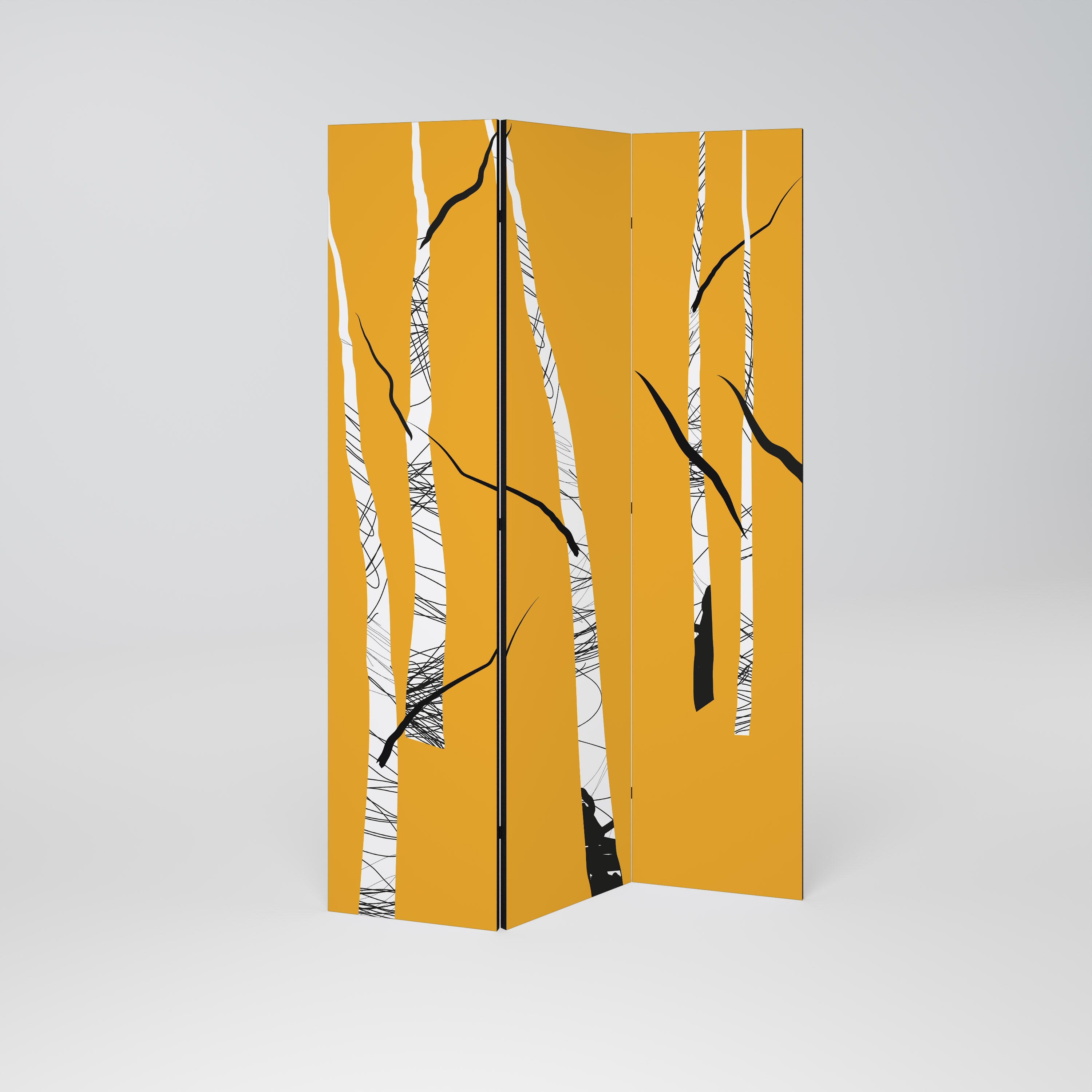 BIRCH ABSTRACT Dekoracyjny parawan 3-skrzydłowy
