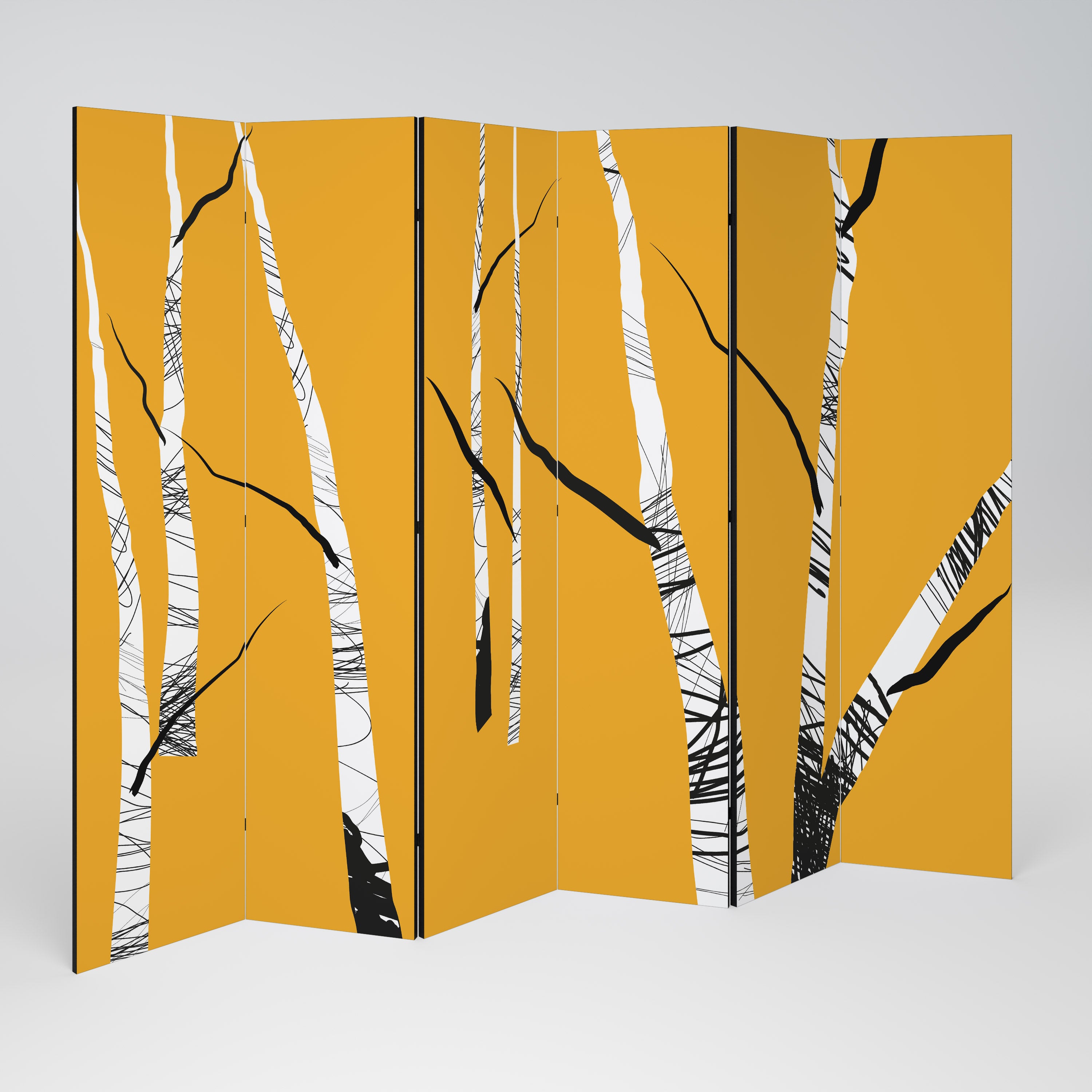 BIRCH ABSTRACT Dekoracyjny parawan 6-skrzydłowy