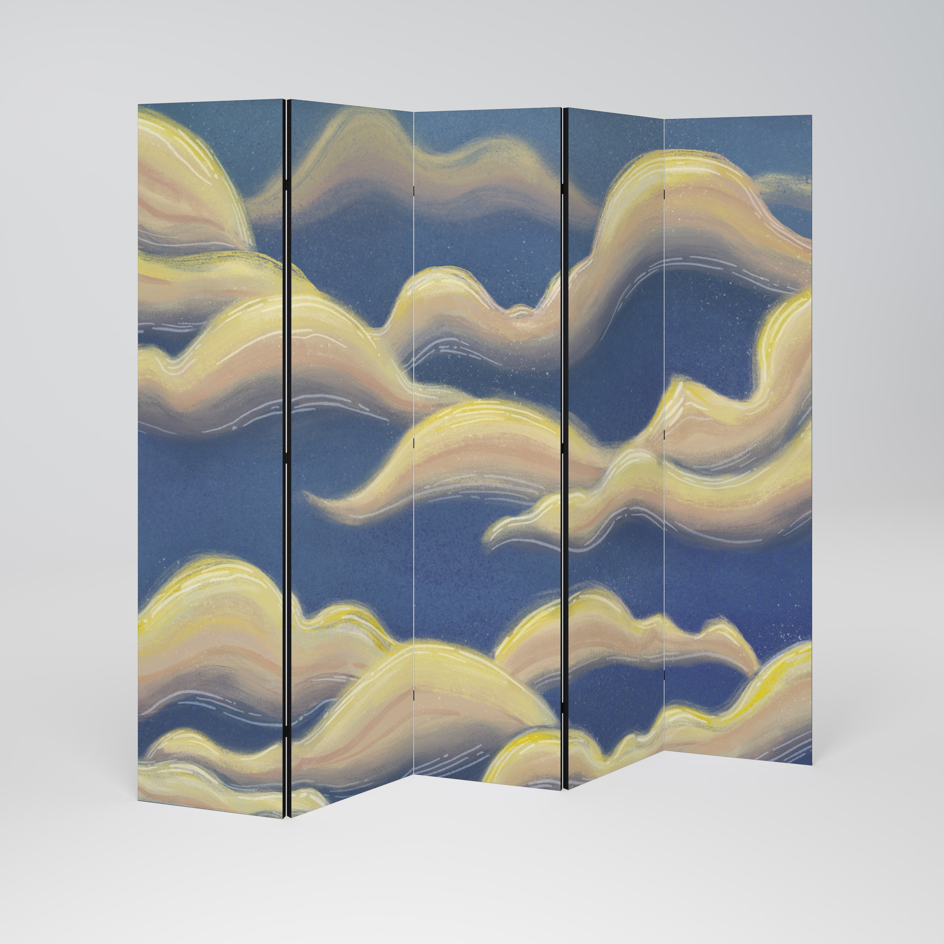 CLOUD RUFFLE Dekoracyjny parawan 5-skrzydłowy