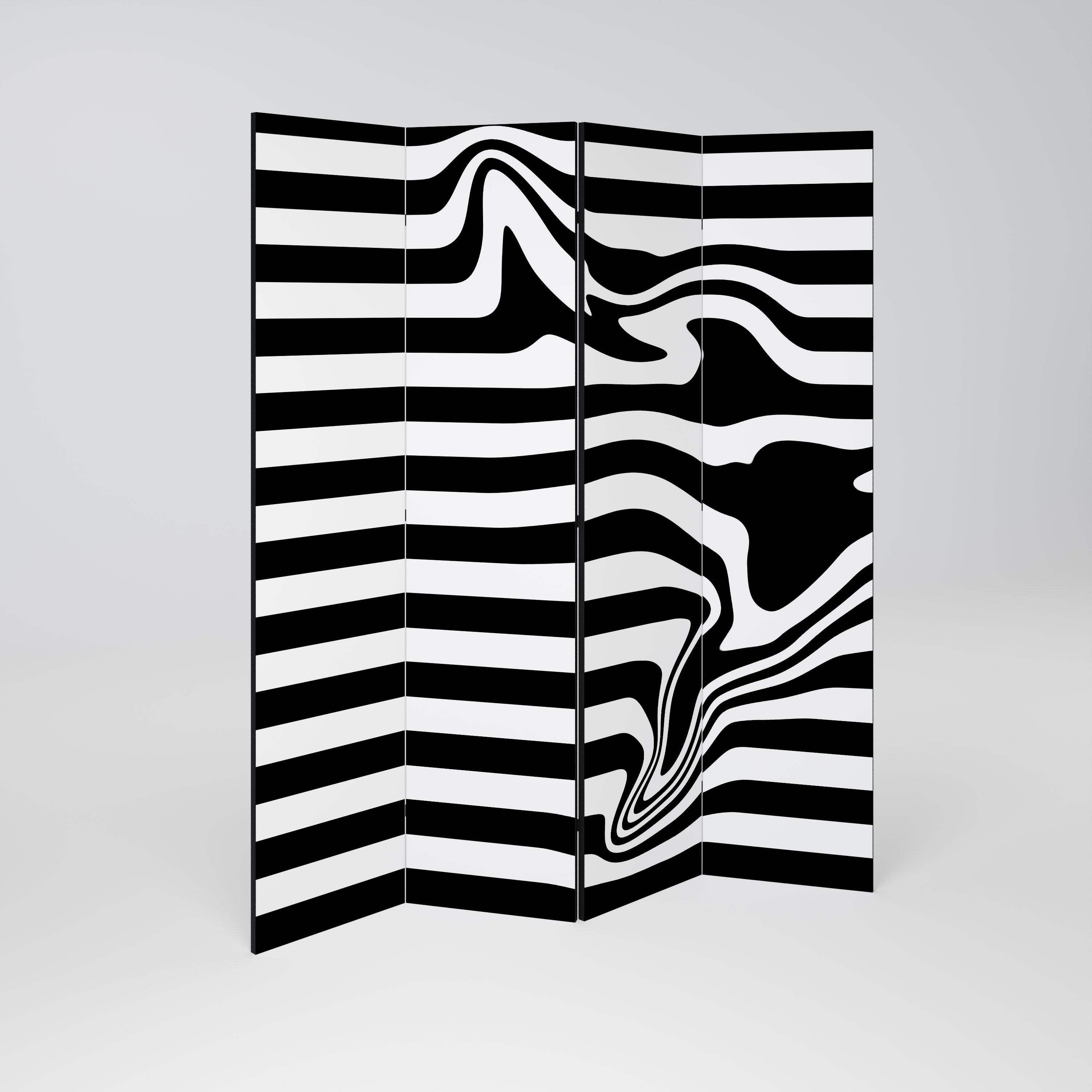 POLYLINE FUZZY Dekoracyjny parawan 4-skrzydłowy