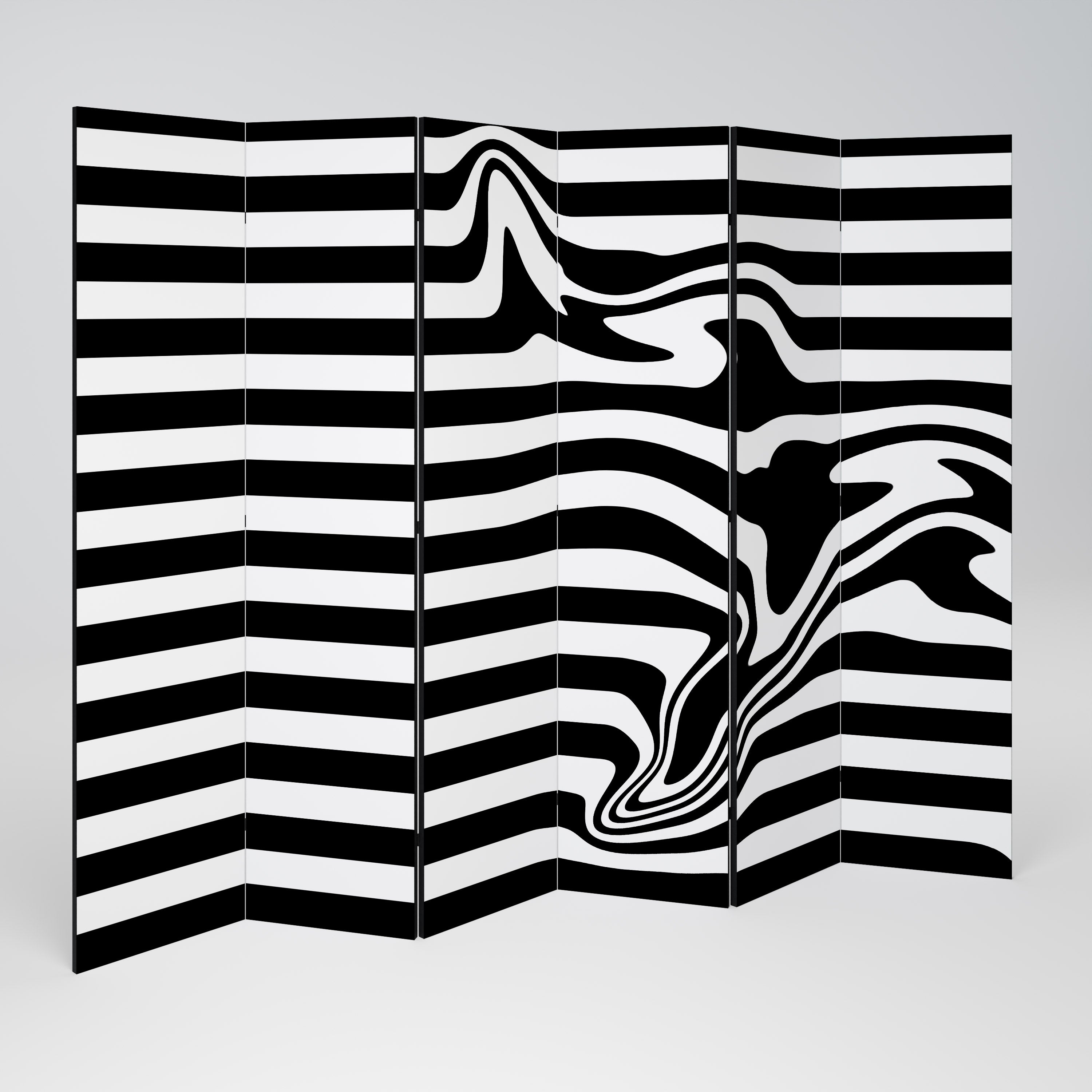 POLYLINE FUZZY Dekoracyjny parawan 6-skrzydłowy