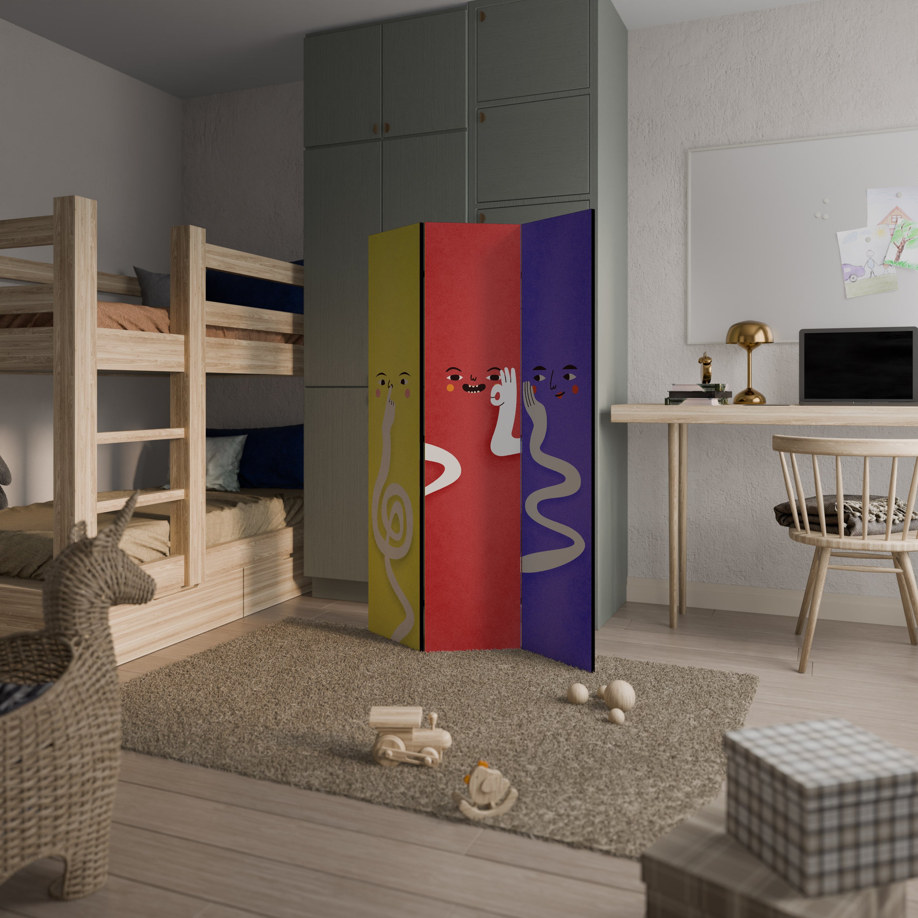 LIVELY FEATURES Dekoracyjny parawan 3-skrzydłowy