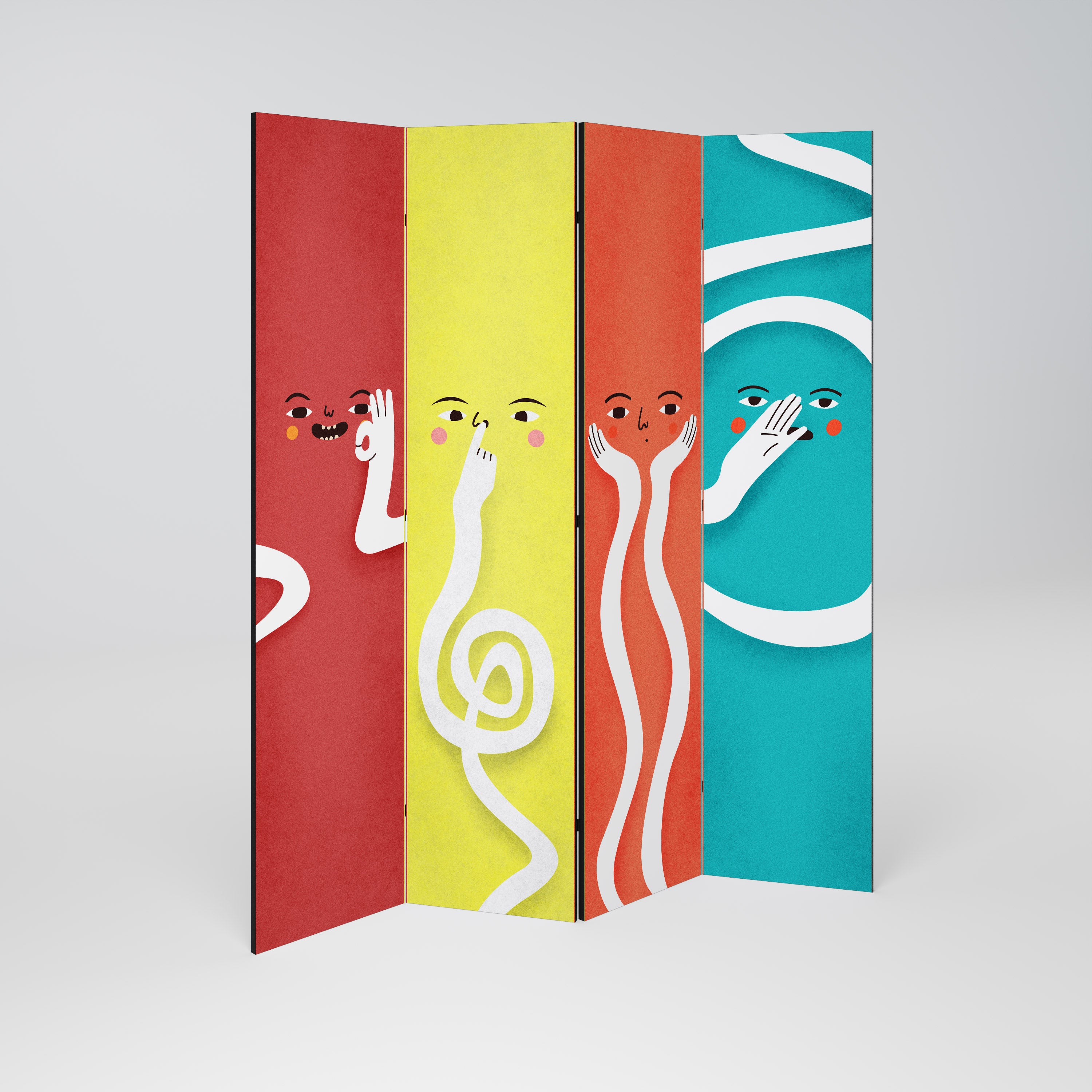 LIVELY FEATURES Dekoracyjny parawan 4-skrzydłowy