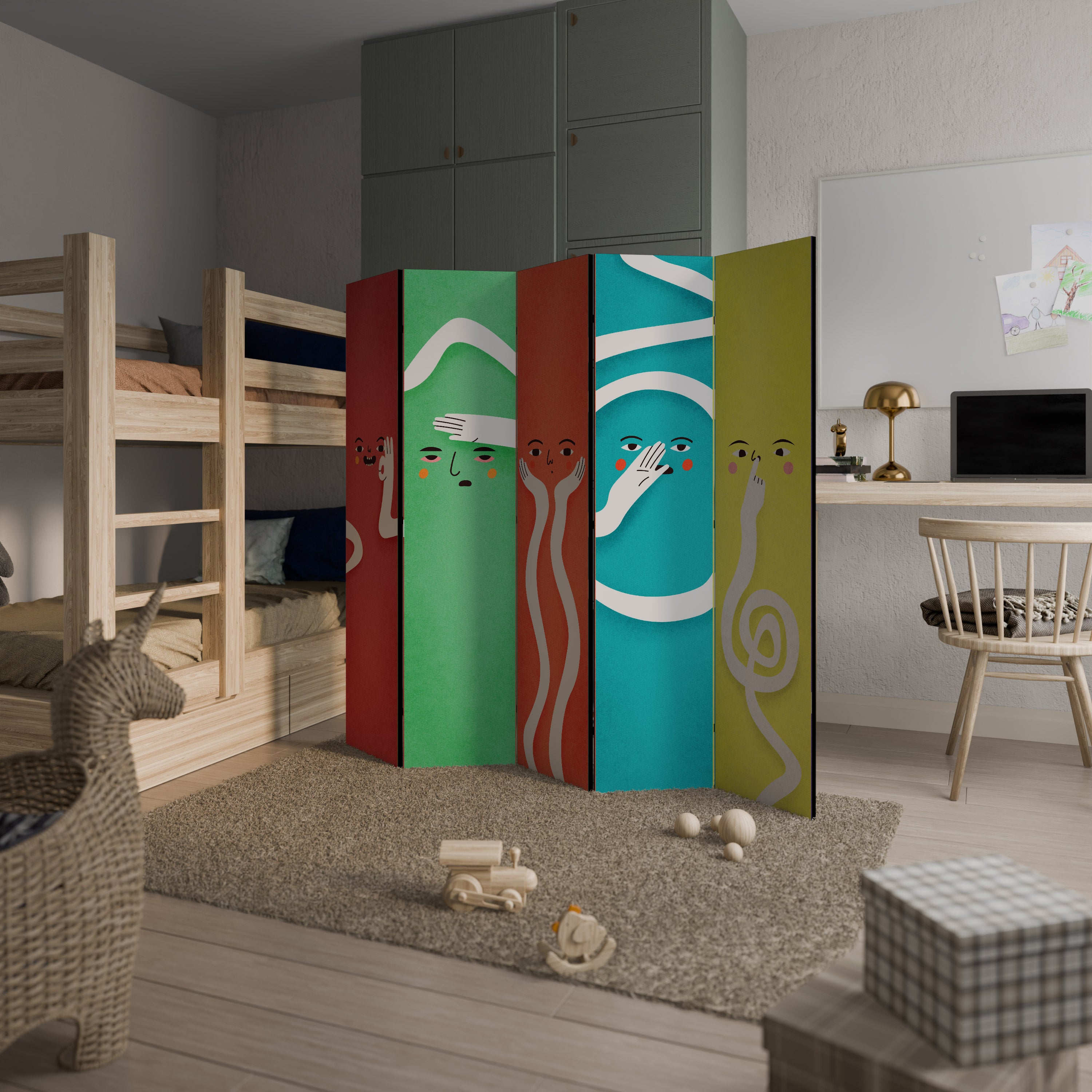 LIVELY FEATURES Dekoracyjny parawan 5-skrzydłowy