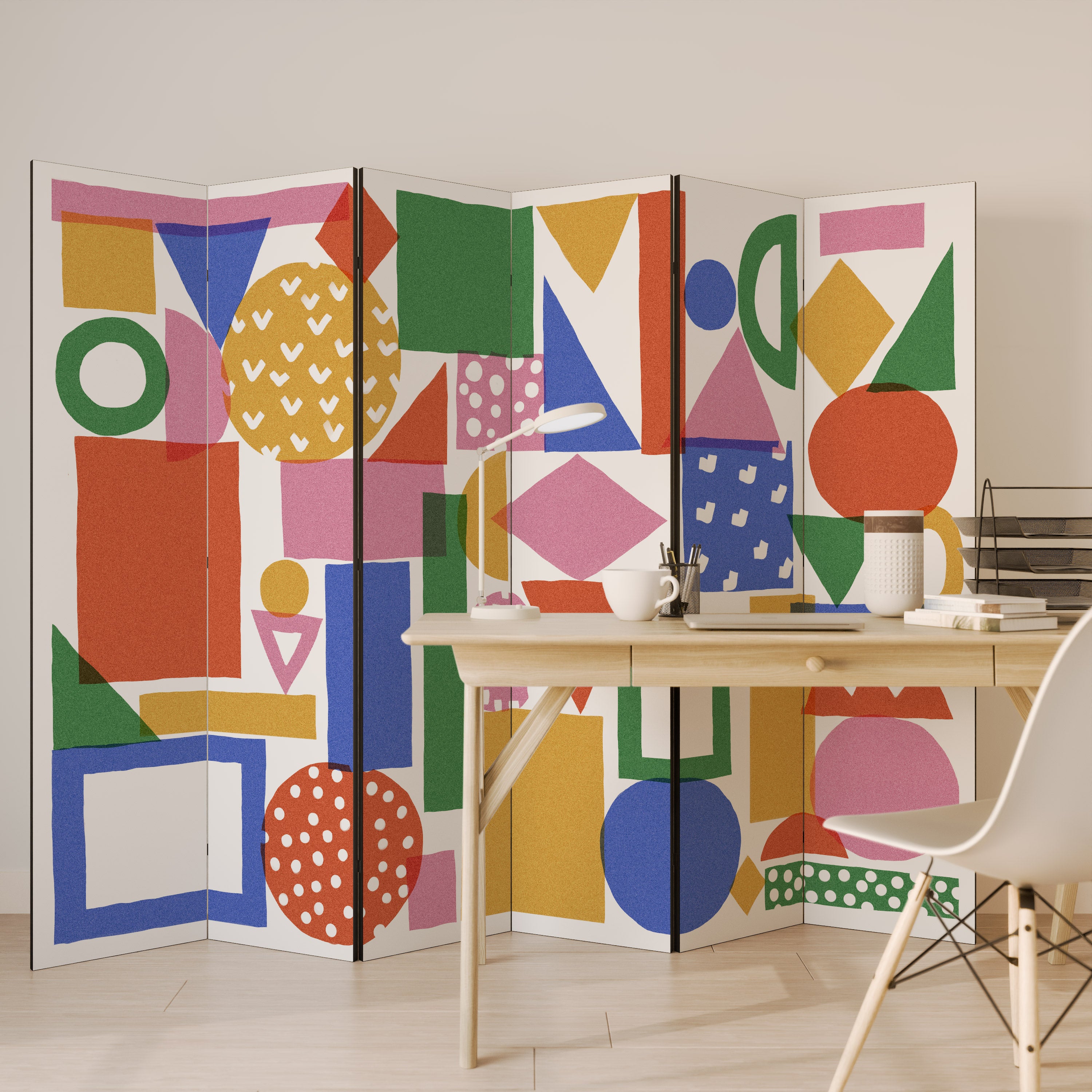 GEOMETRIC GLIMMER Dekoracyjny parawan 6-skrzydłowy