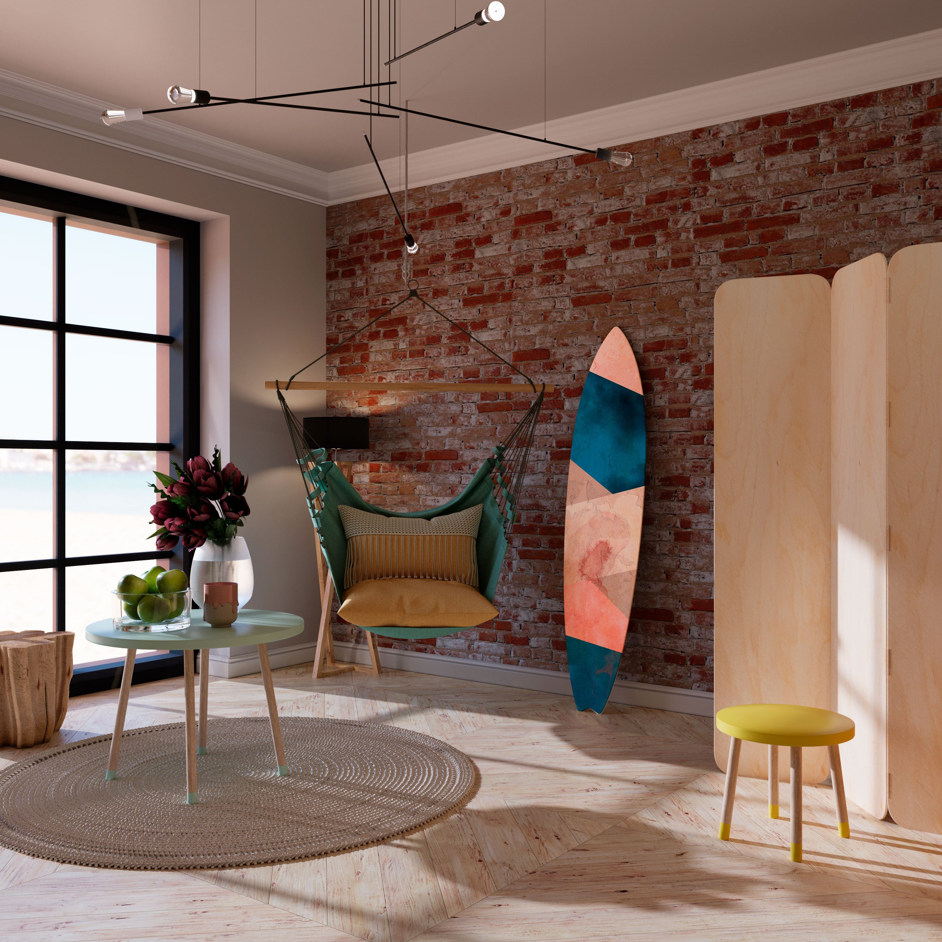 PEONY INTERIOR Dekoracyjna deska surfingowa