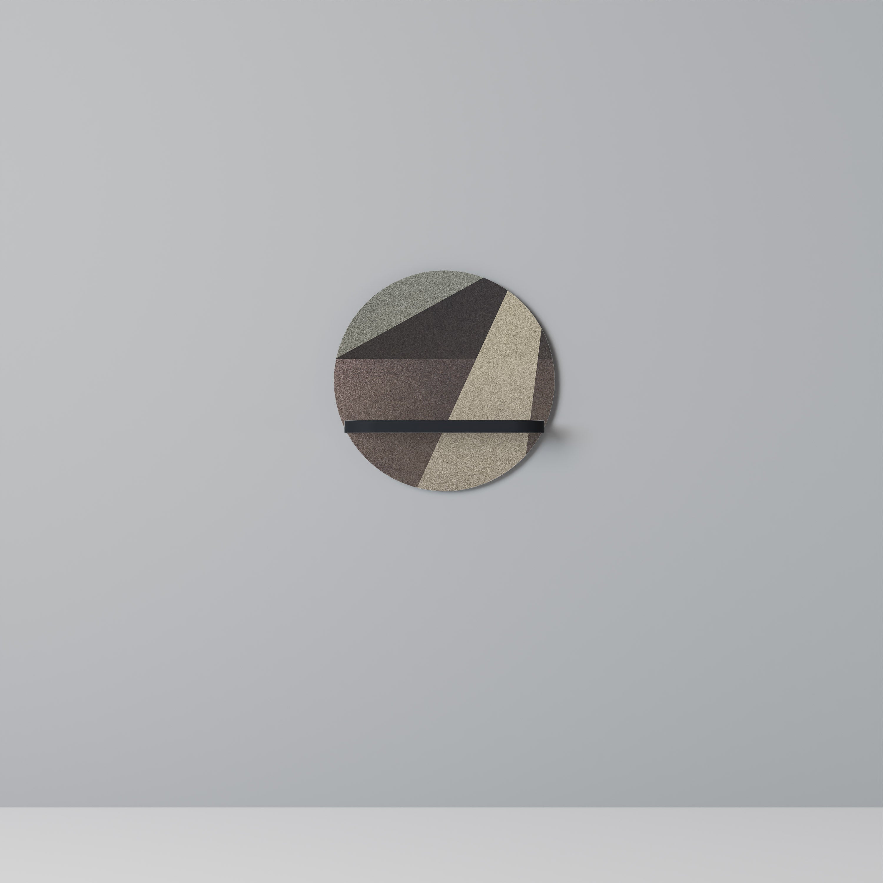 BEIGE GEOMETRY Półka okrągła Czarna