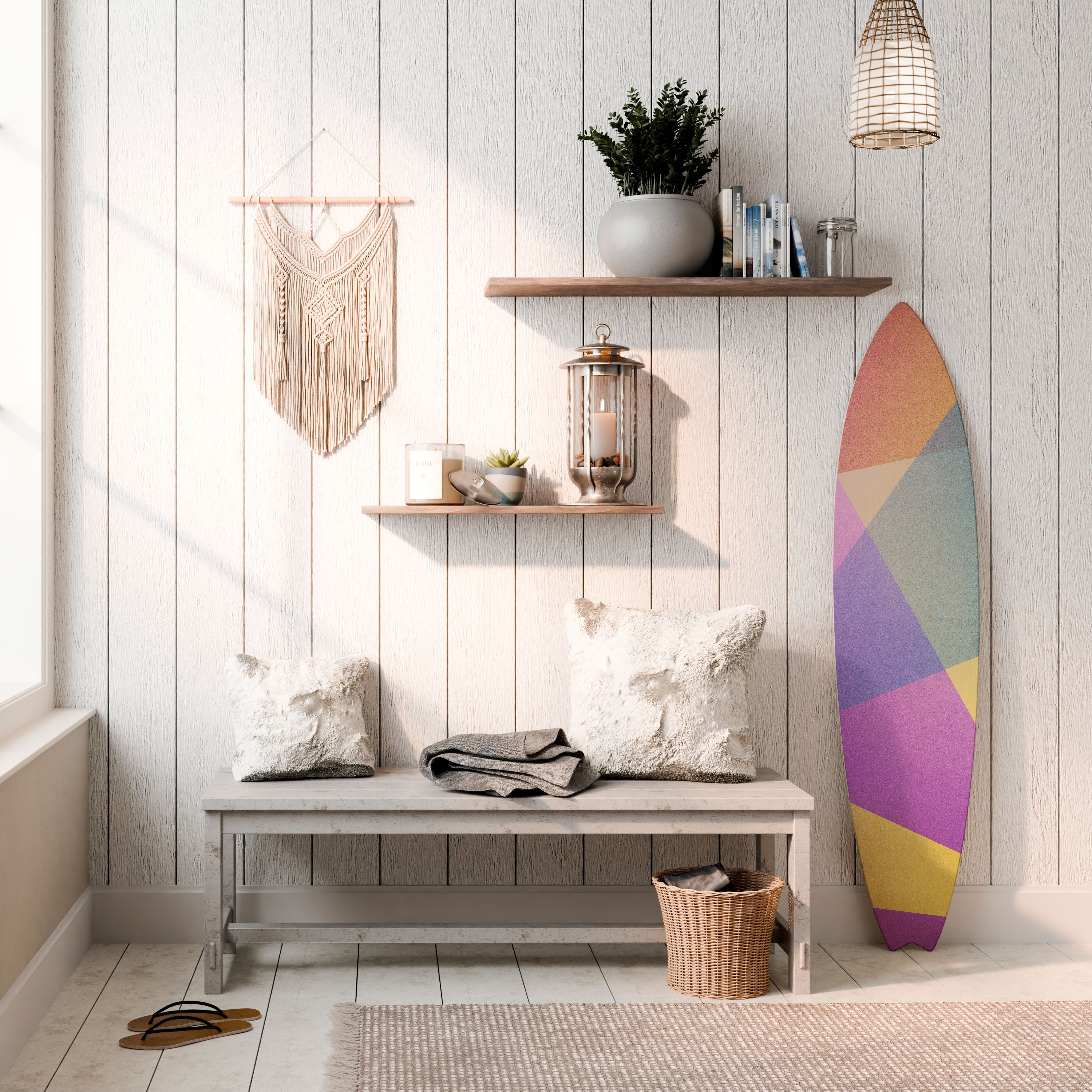 BRIGHT GEOMETRY Dekoracyjna deska surfingowa