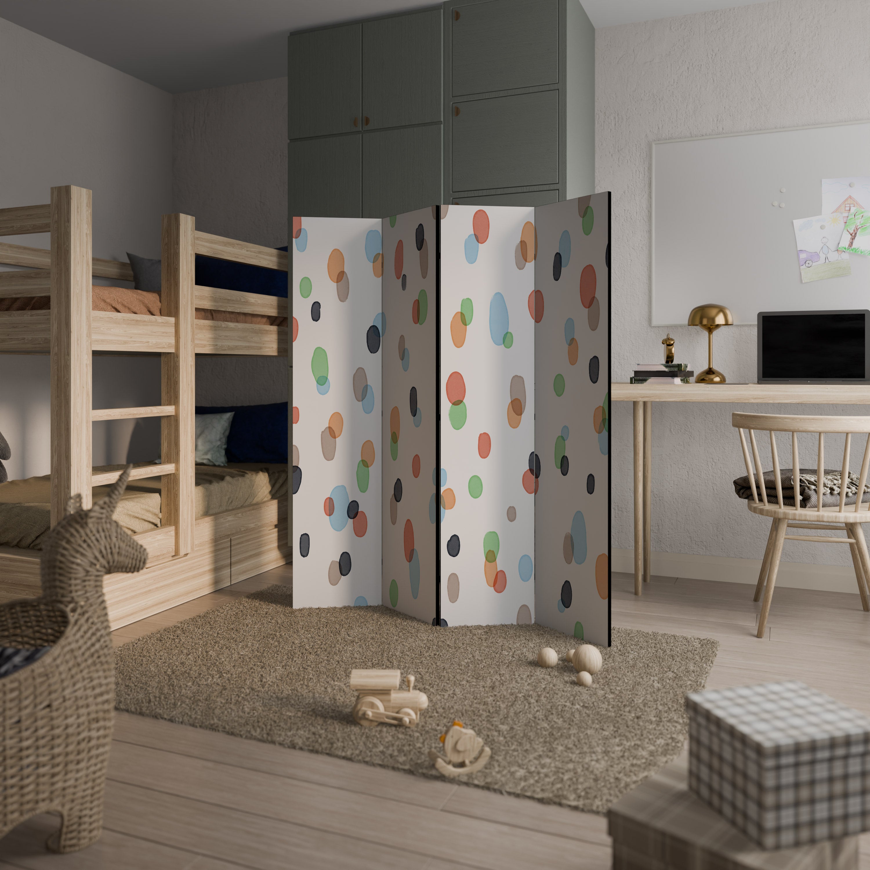 ENERGETIC SPOTS Dekoracyjny parawan 4-skrzydłowy