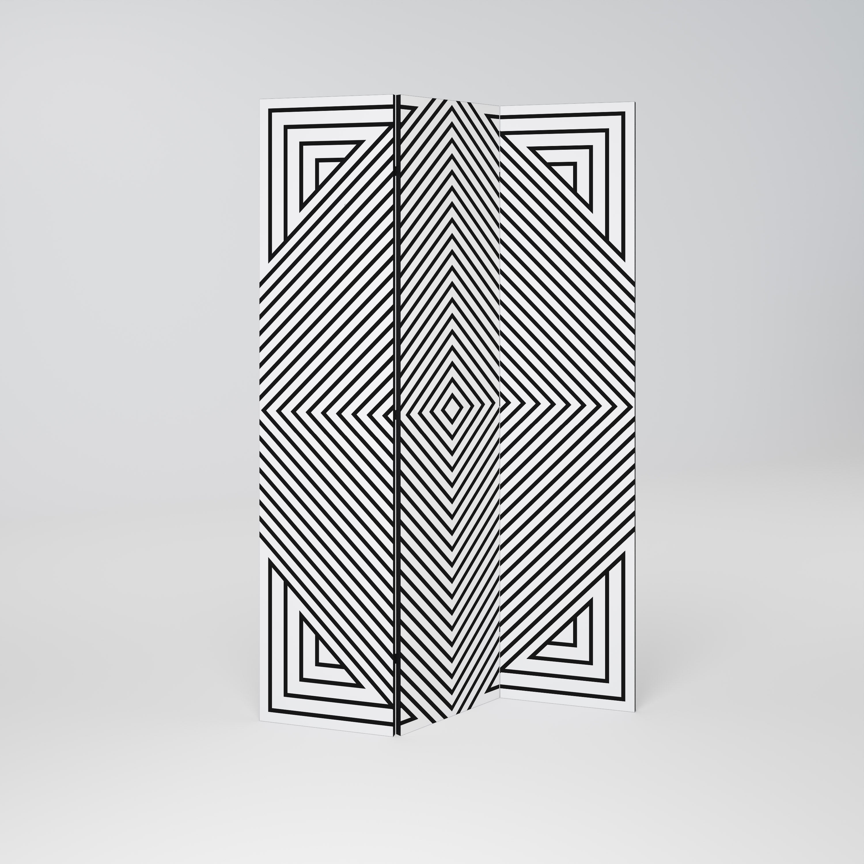 POLYGON ILLUSION Dekoracyjny parawan 3-skrzydłowy