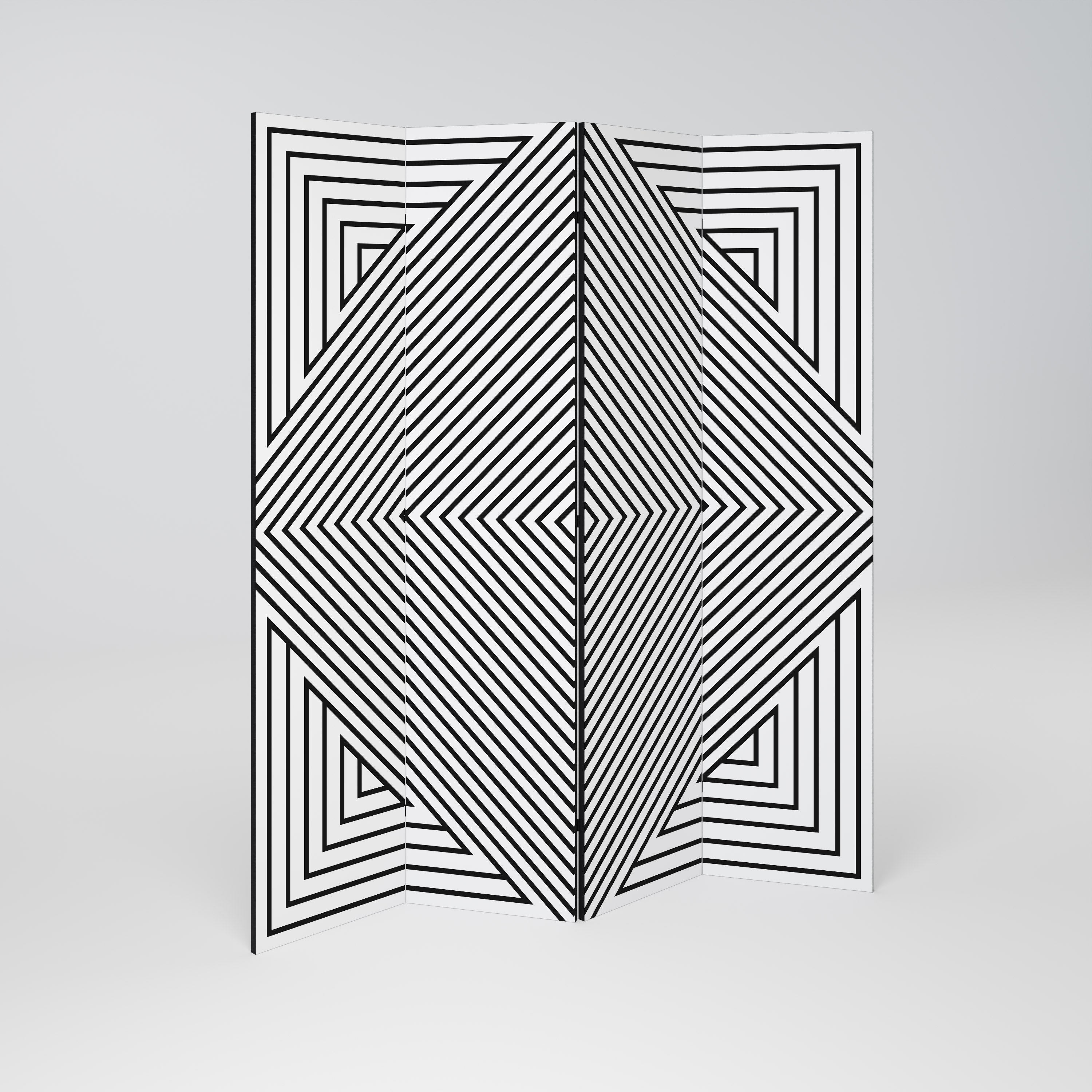 POLYGON ILLUSION Dekoracyjny parawan 4-skrzydłowy