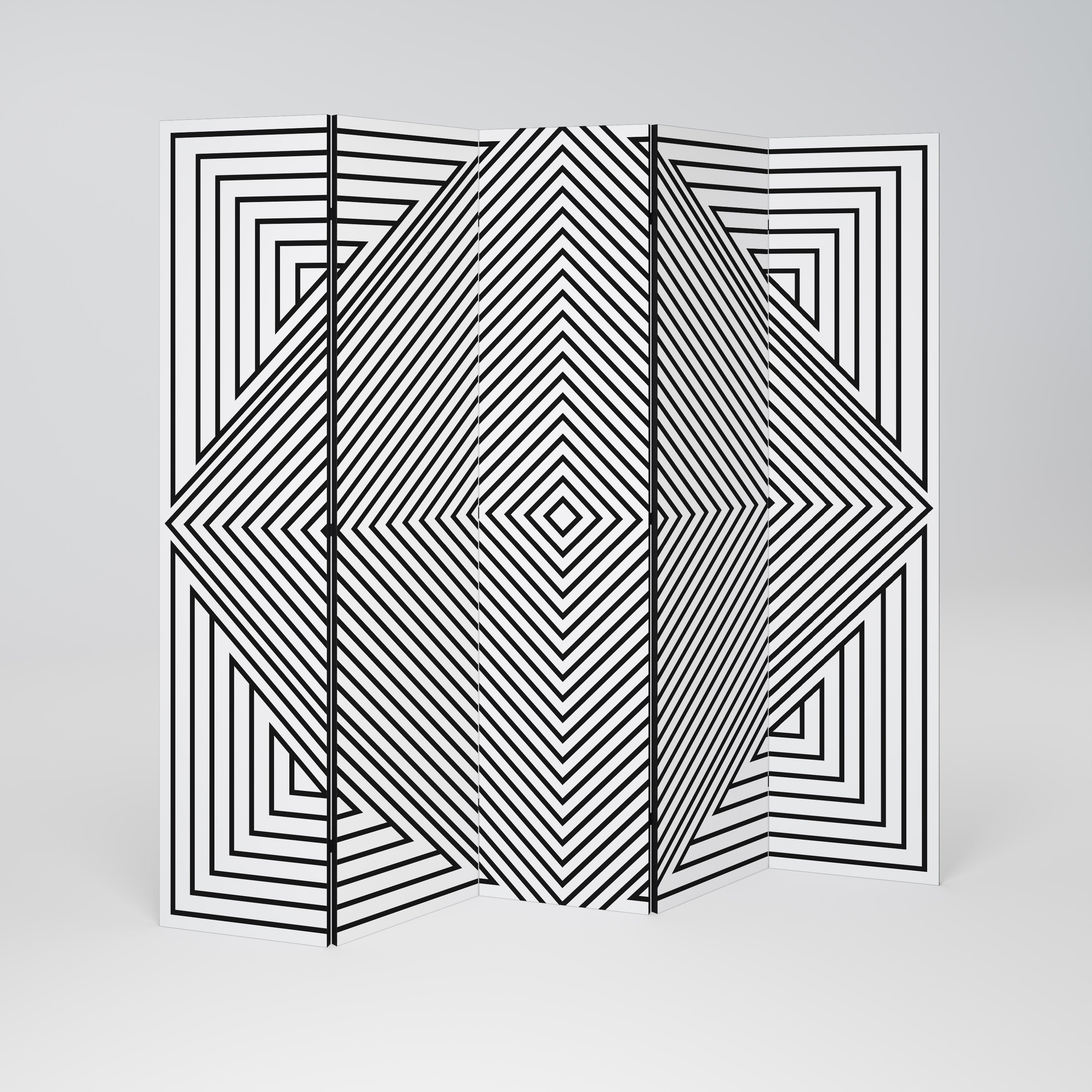 POLYGON ILLUSION Dekoracyjny parawan 5-skrzydłowy