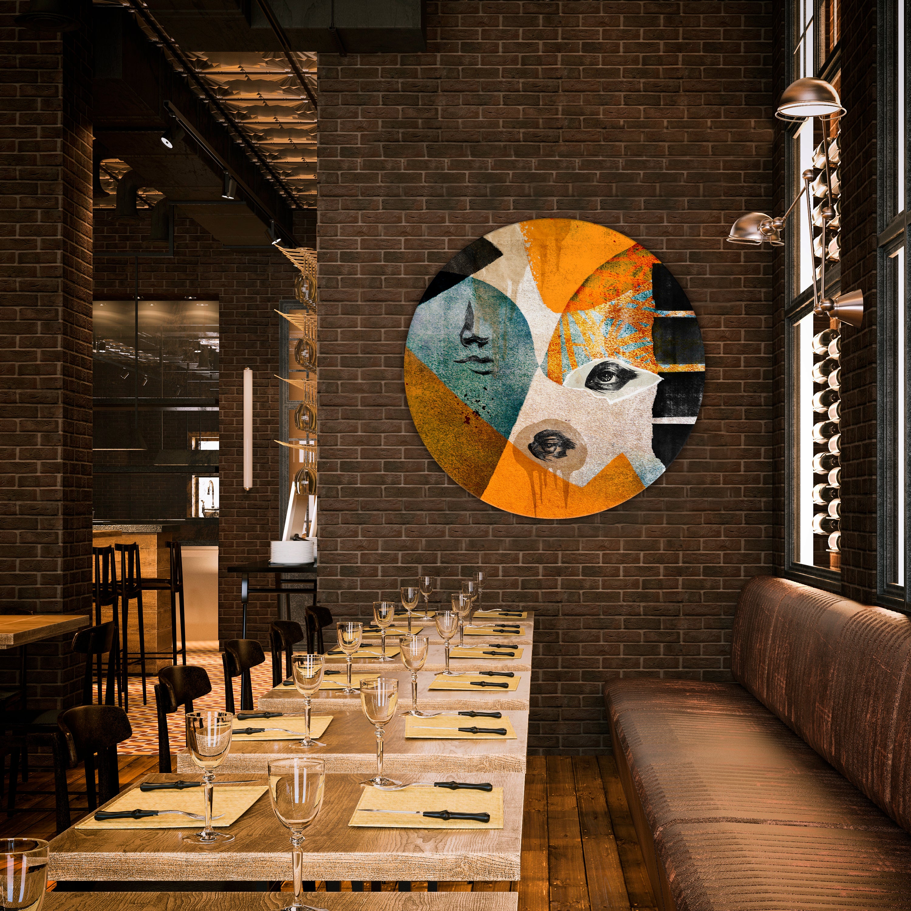 ABSTRACT FACES Obraz okrągły