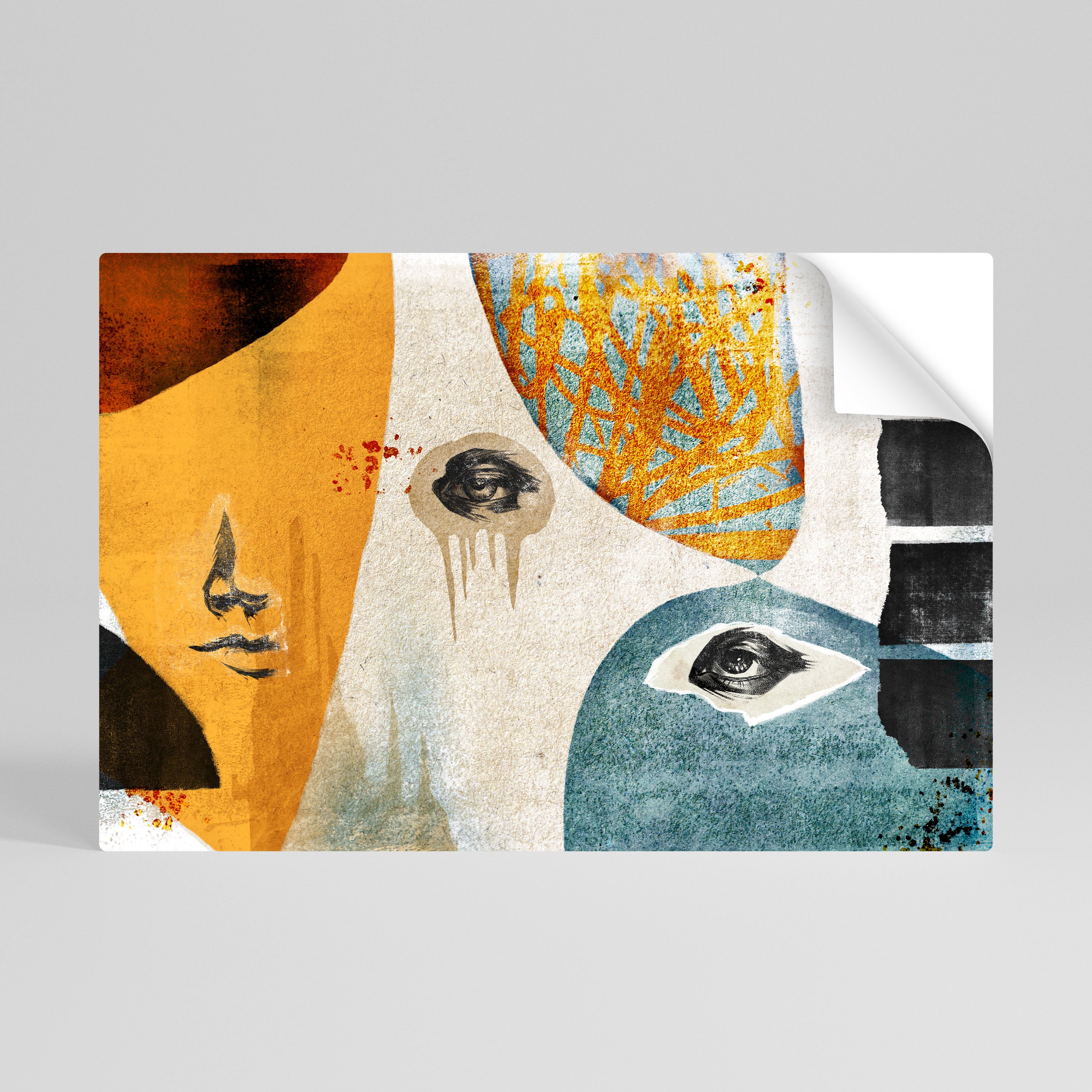 ABSTRACT FACES Naklejka/Plakat poziomy