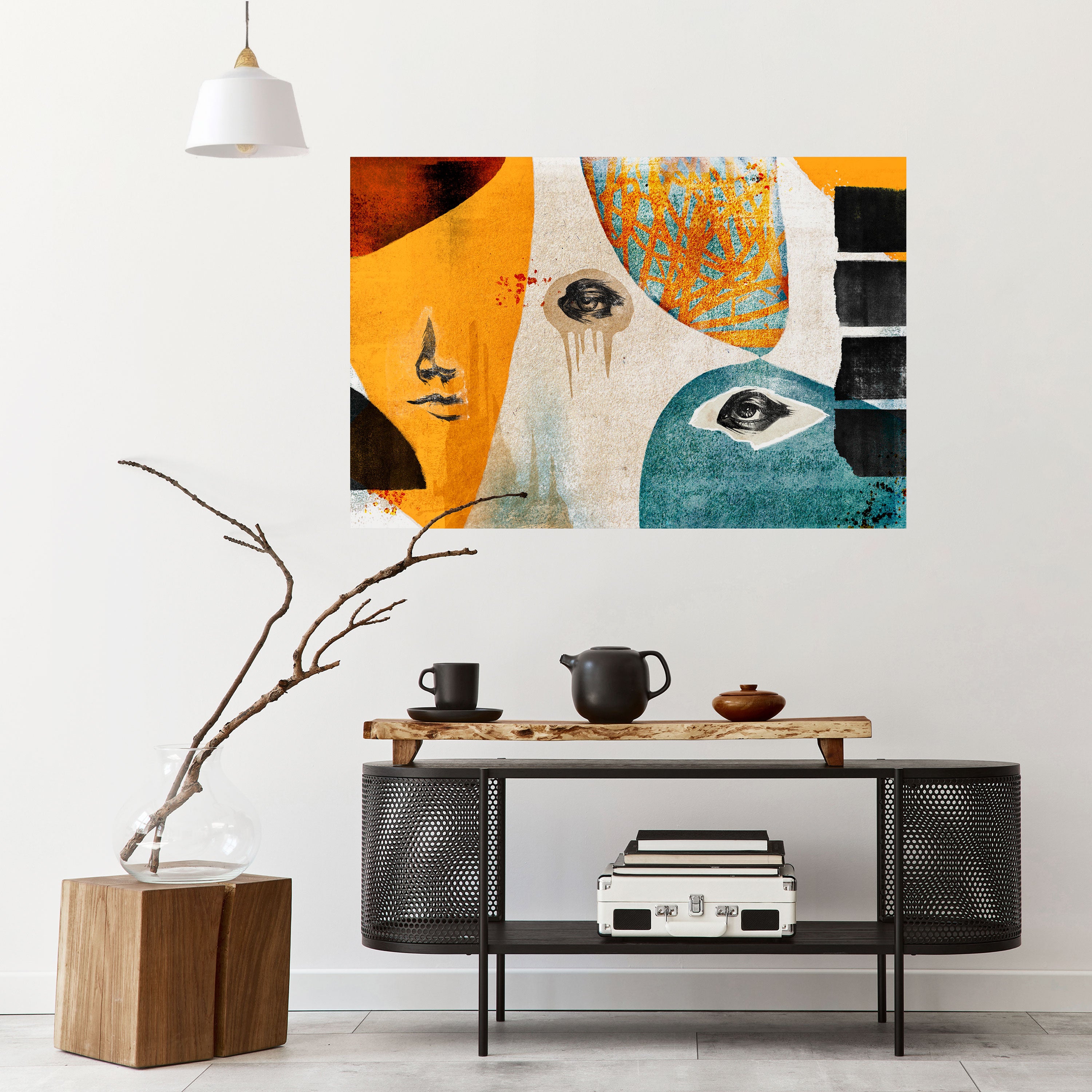 ABSTRACT FACES Naklejka/Plakat poziomy