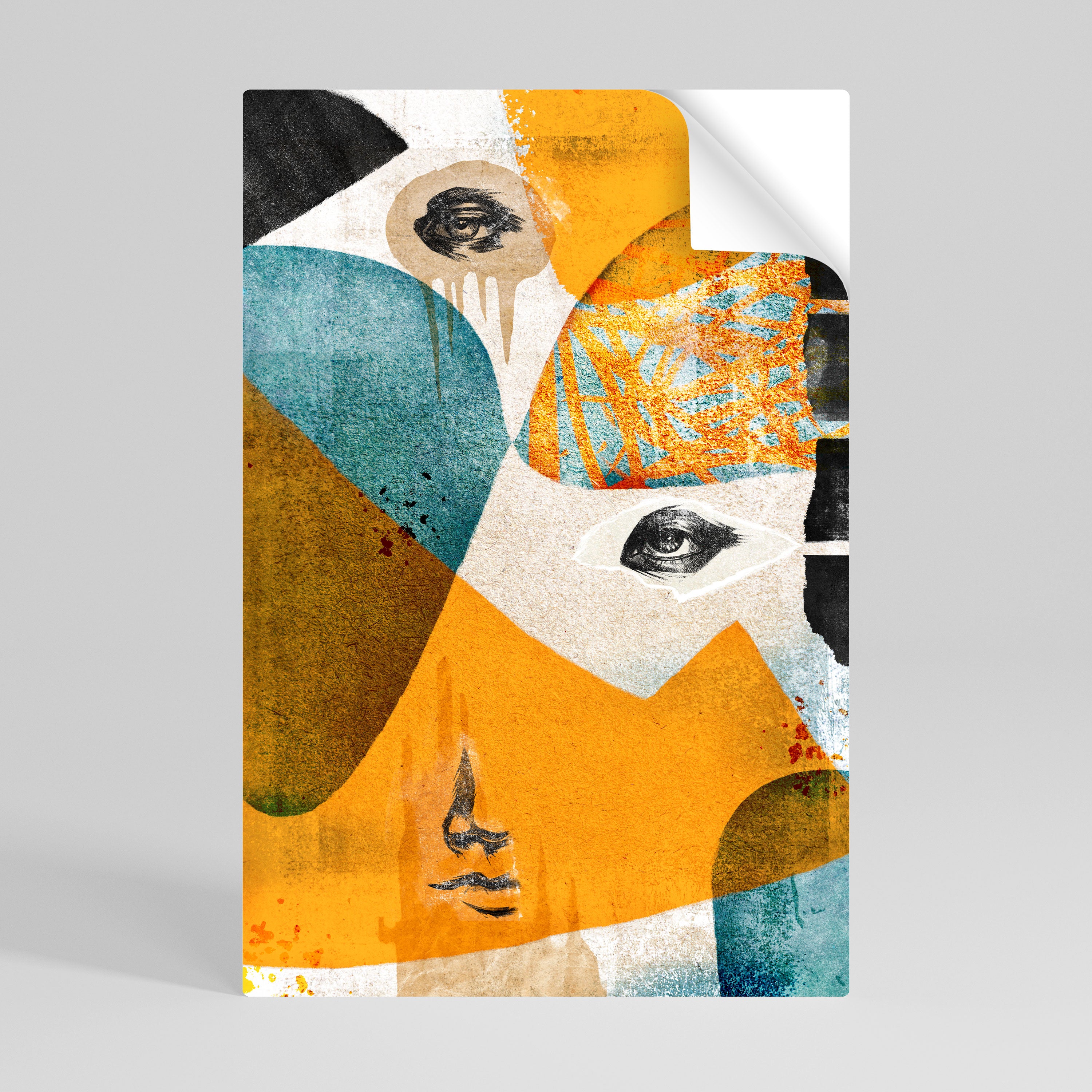 ABSTRACT FACES Naklejka/Plakat pionowy