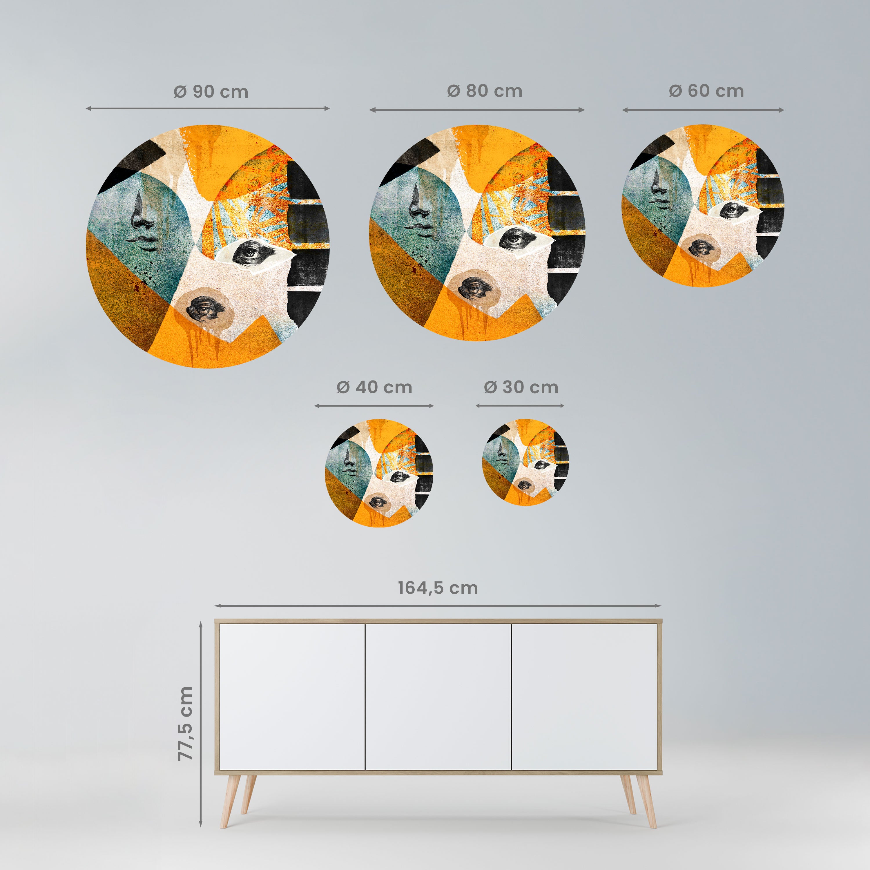 ABSTRACT FACES Naklejka okrągła