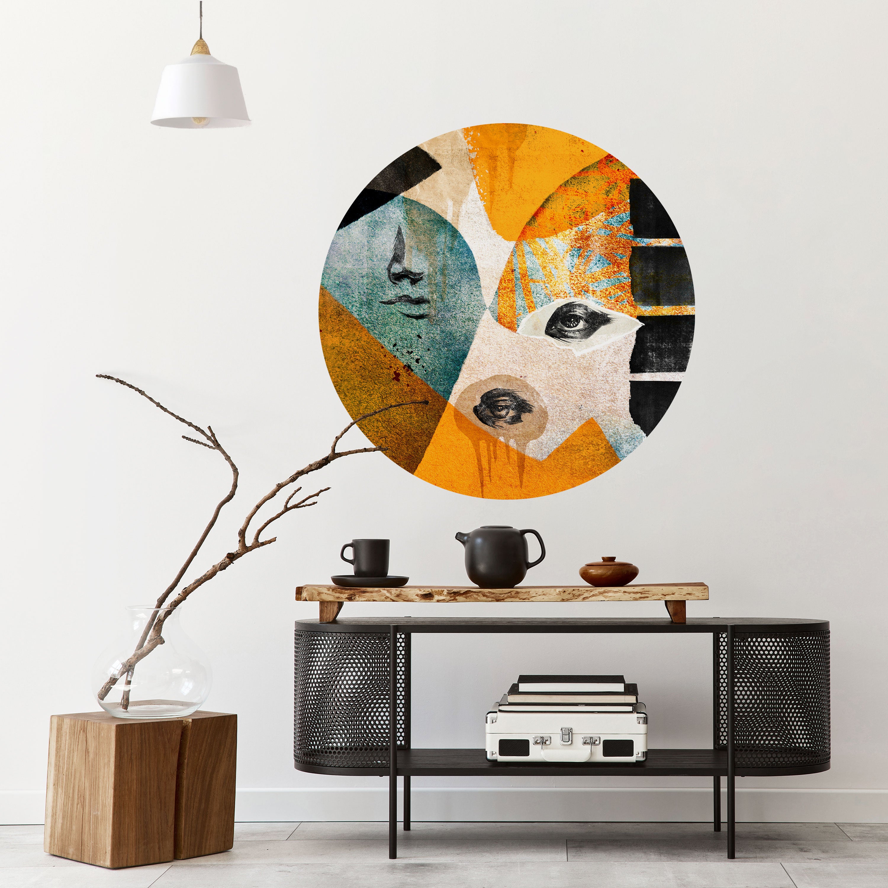 ABSTRACT FACES Naklejka okrągła