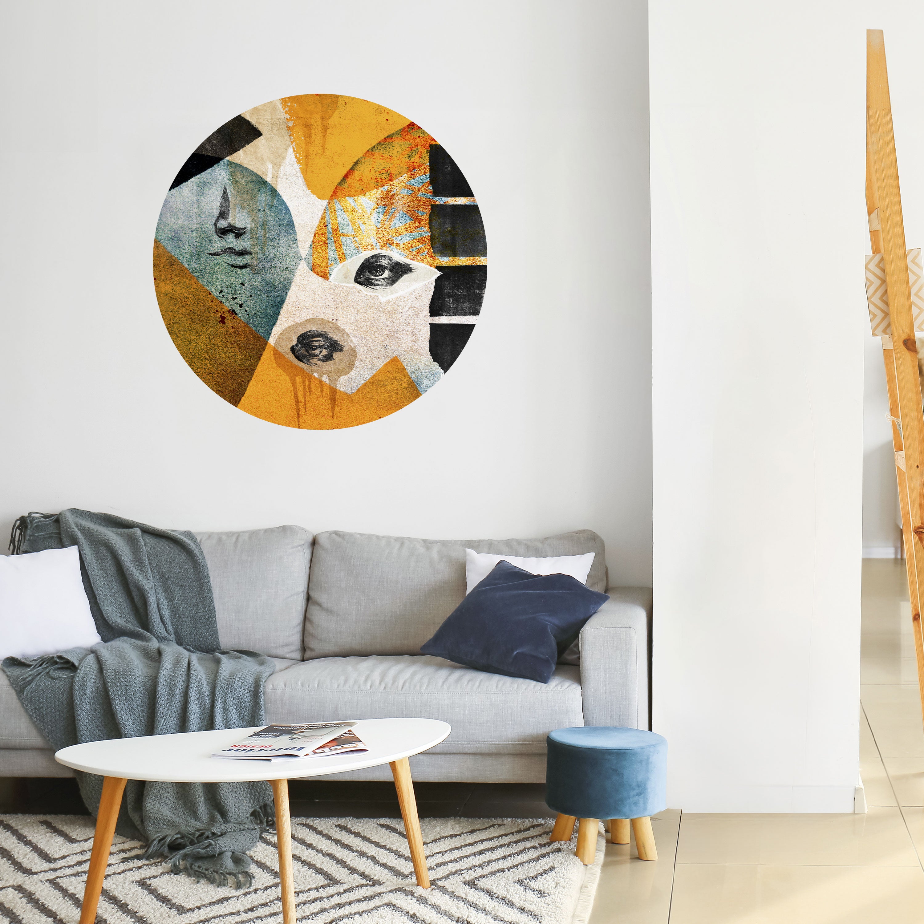 ABSTRACT FACES Naklejka okrągła