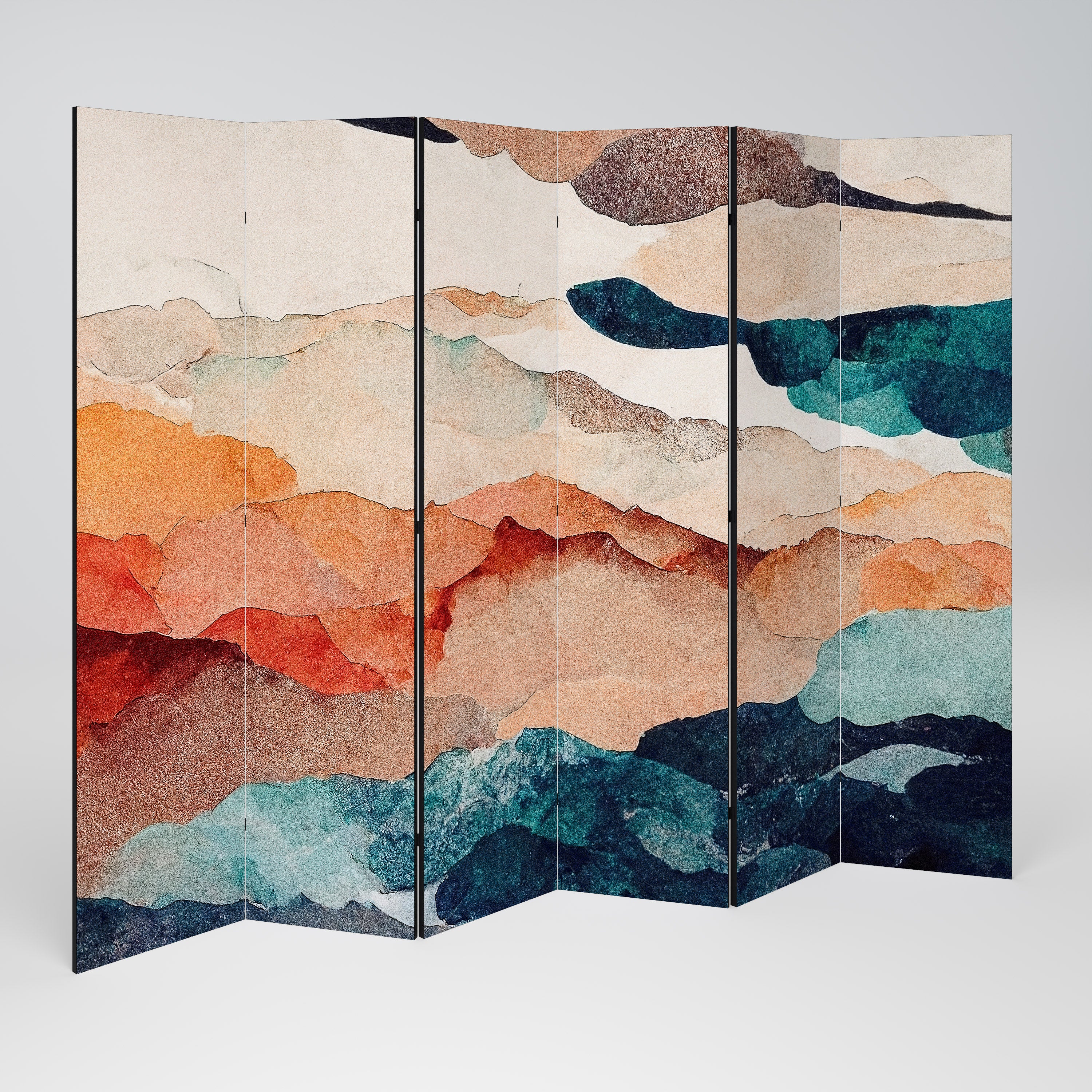 ABSTRACT LANDSCAPE Dekoracyjny parawan 6-skrzydłowy