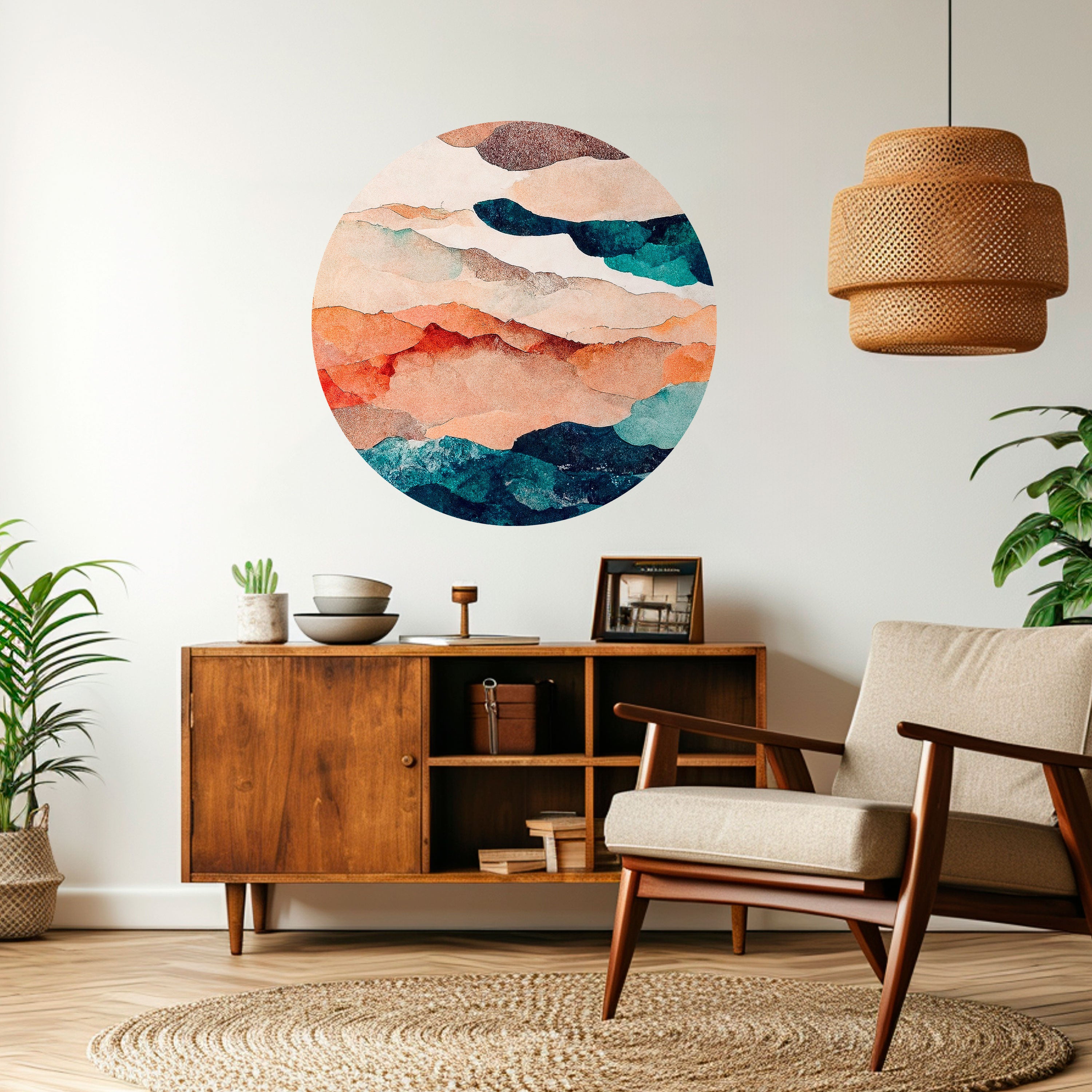 ABSTRACT LANDSCAPE Naklejka okrągła