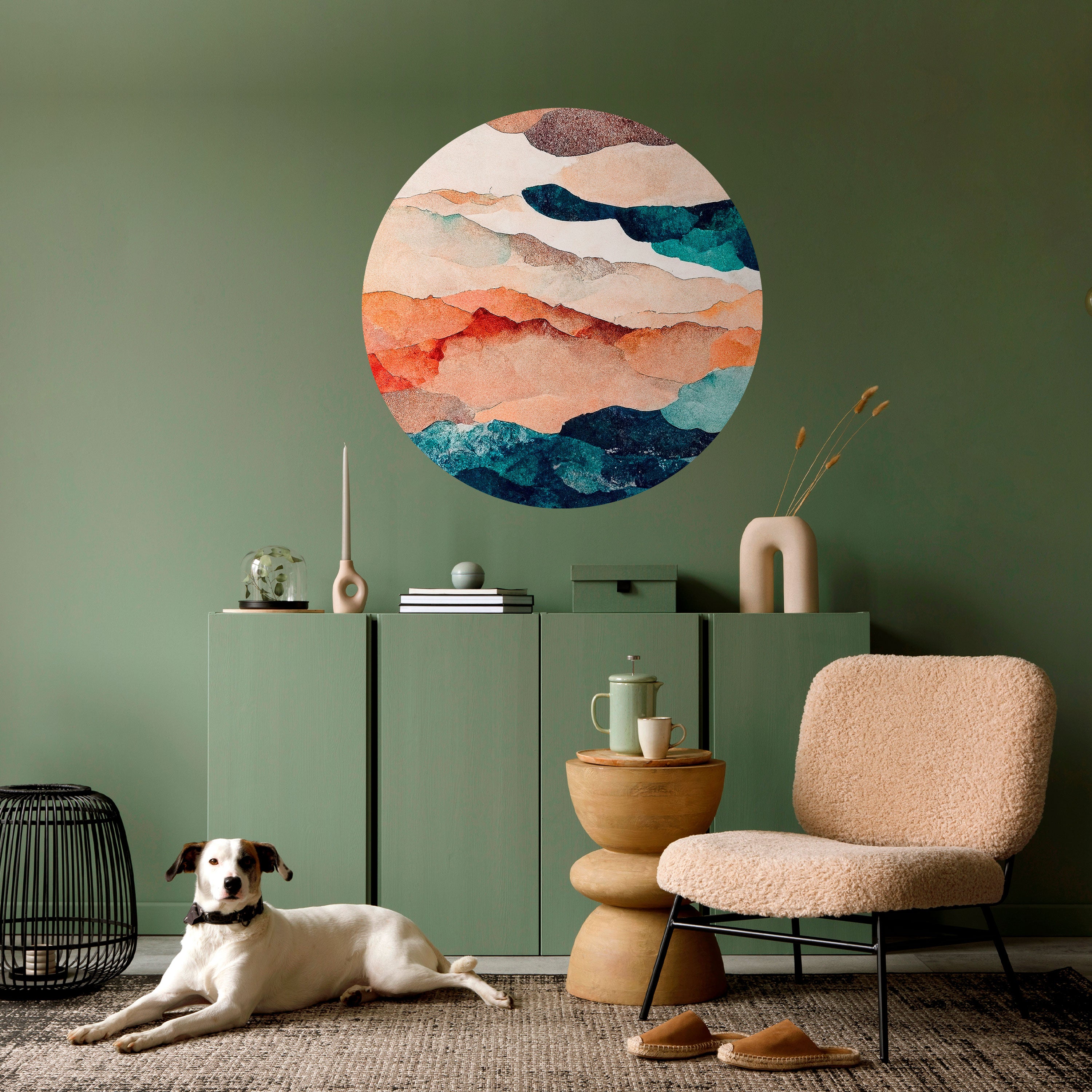 ABSTRACT LANDSCAPE Naklejka okrągła