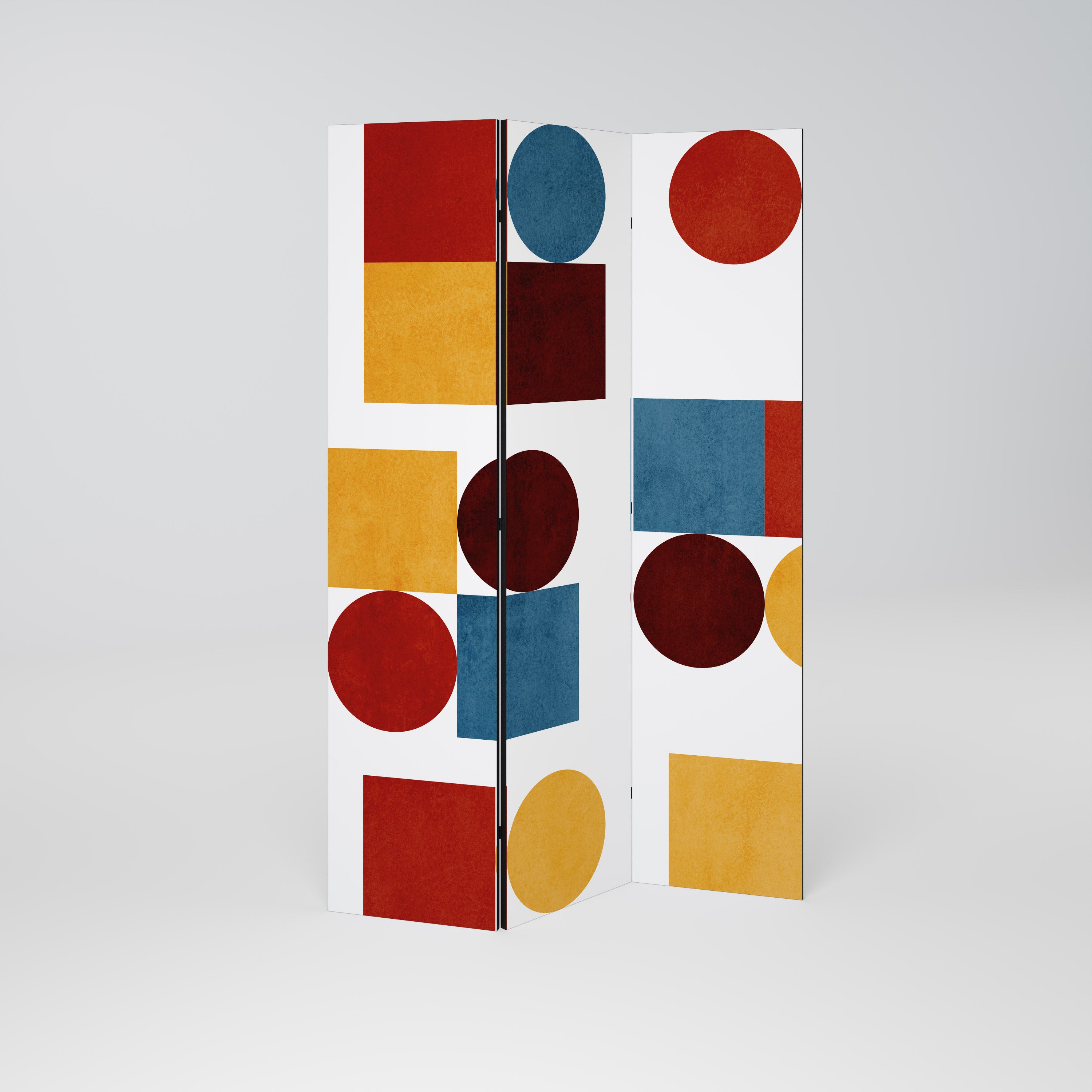 GEOMETRIC PUZZLE Dekoracyjny parawan 3-skrzydłowy