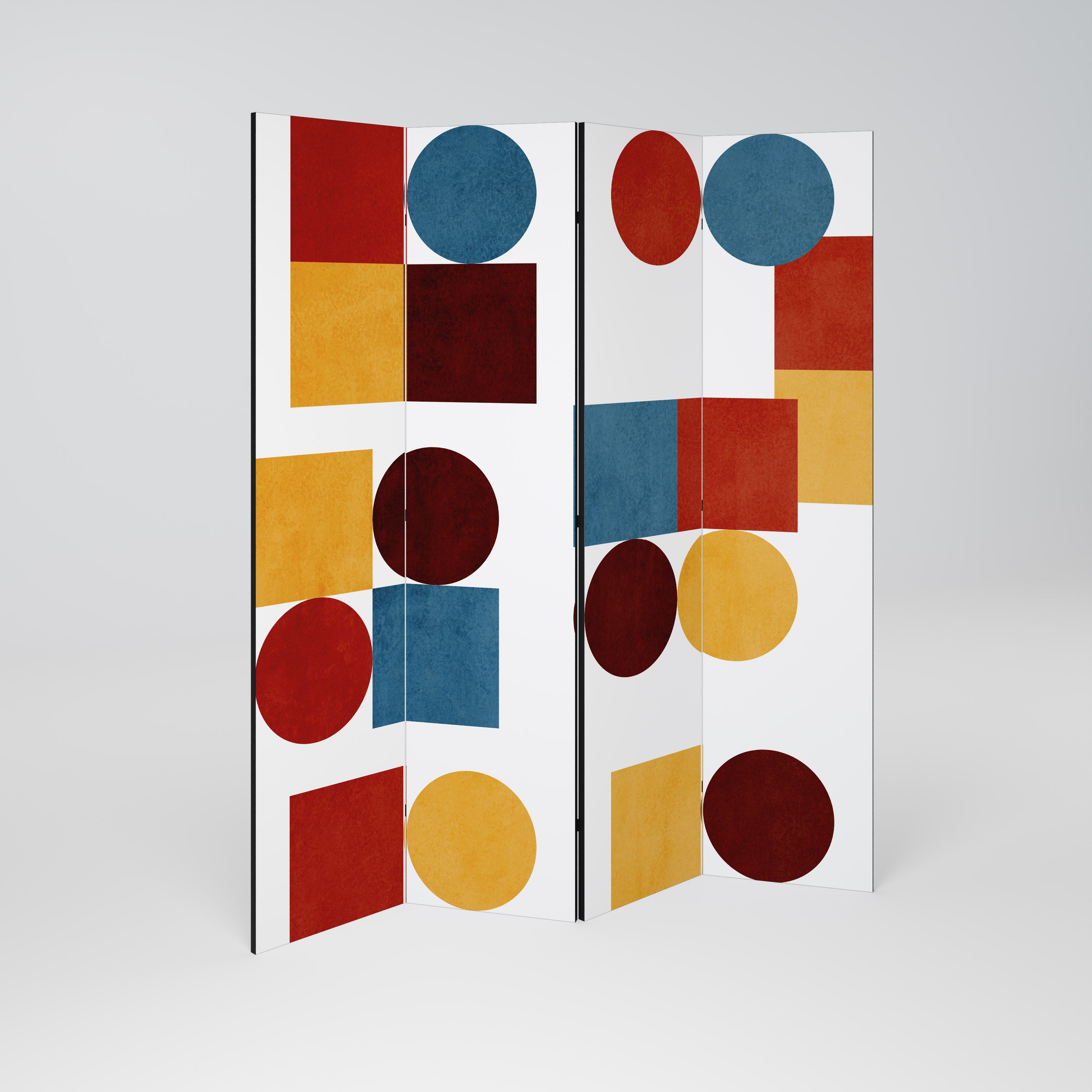 GEOMETRIC PUZZLE Dekoracyjny parawan 4-skrzydłowy