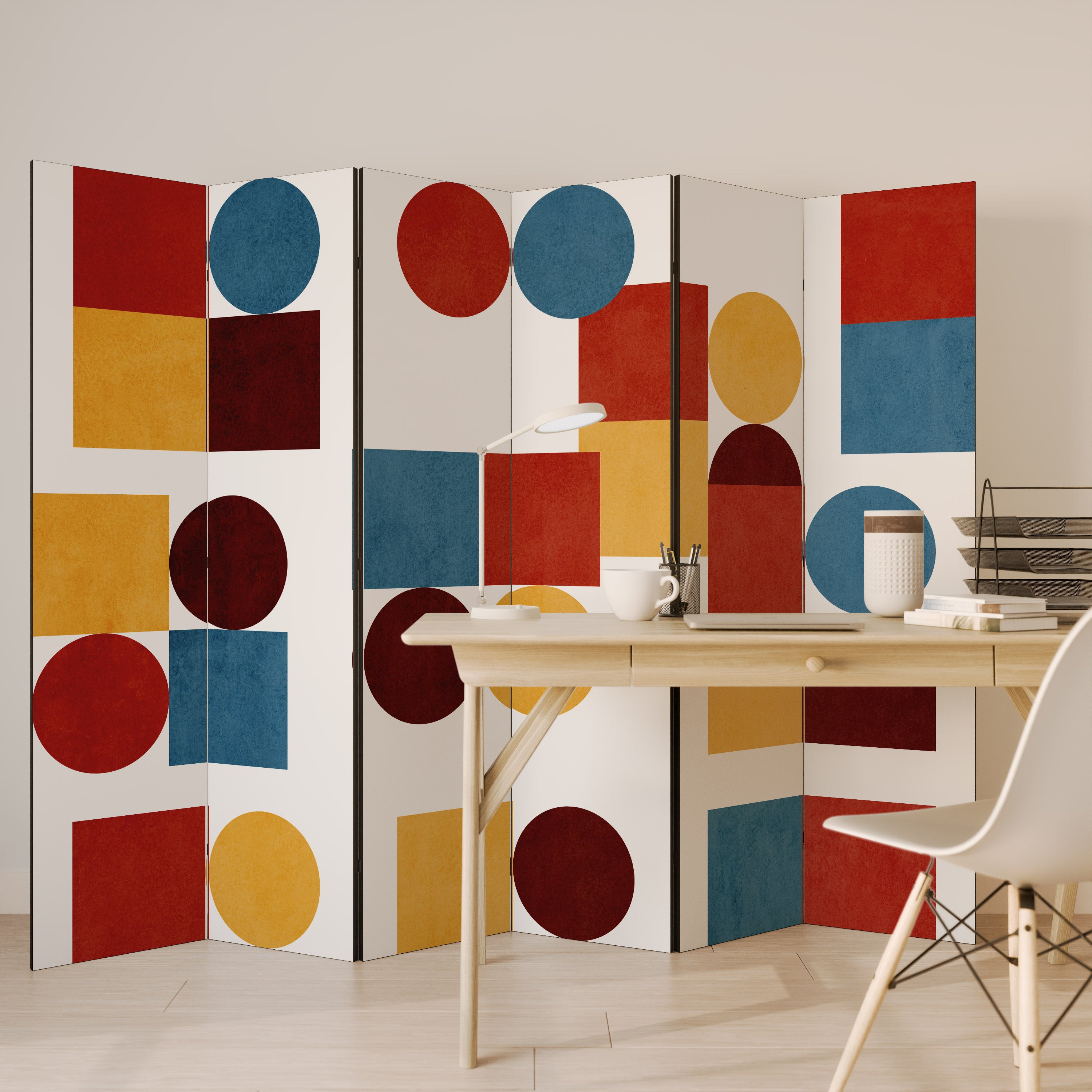 GEOMETRIC PUZZLE Dekoracyjny parawan 6-skrzydłowy