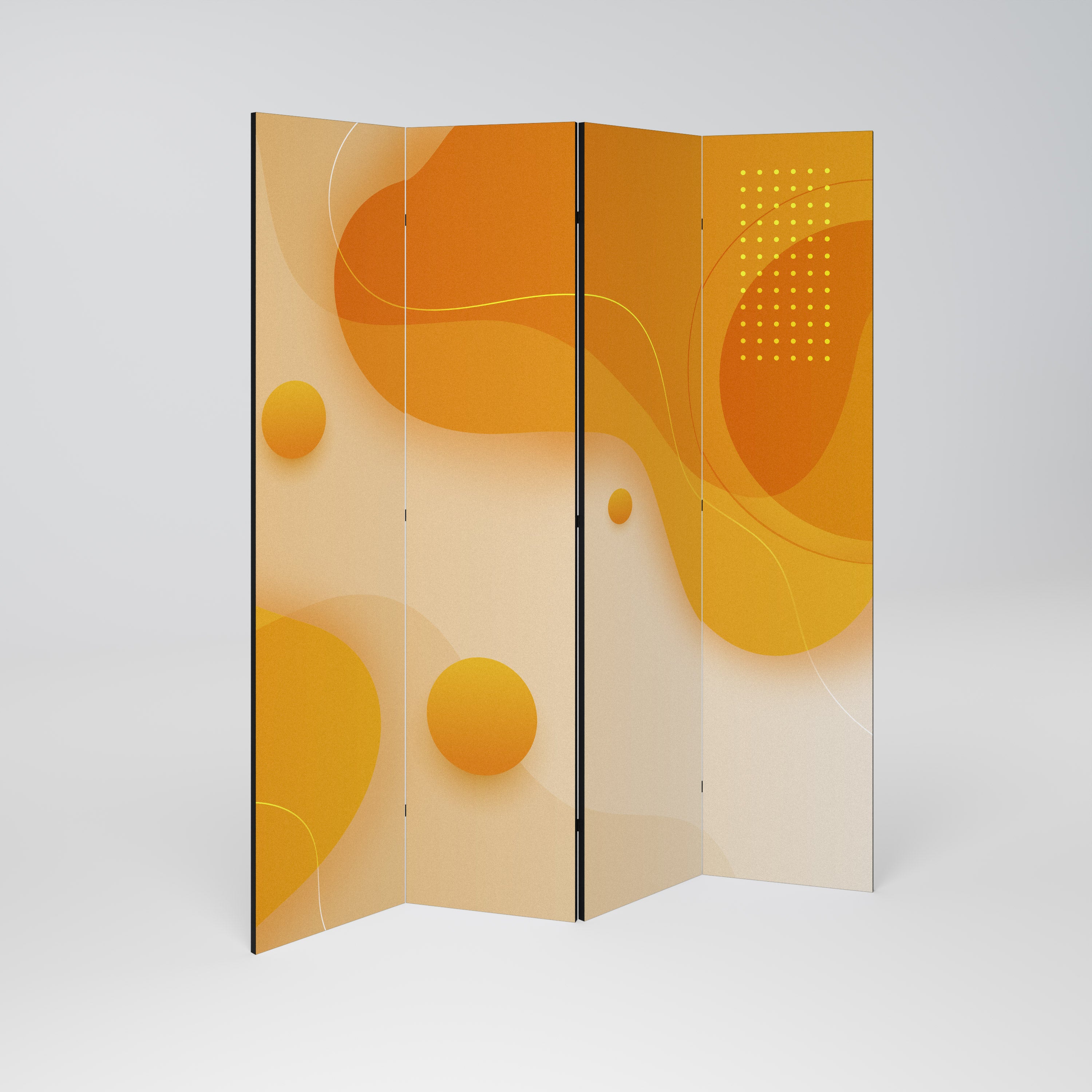 ORANGE ARRANGEMENT Dekoracyjny parawan 4-skrzydłowy