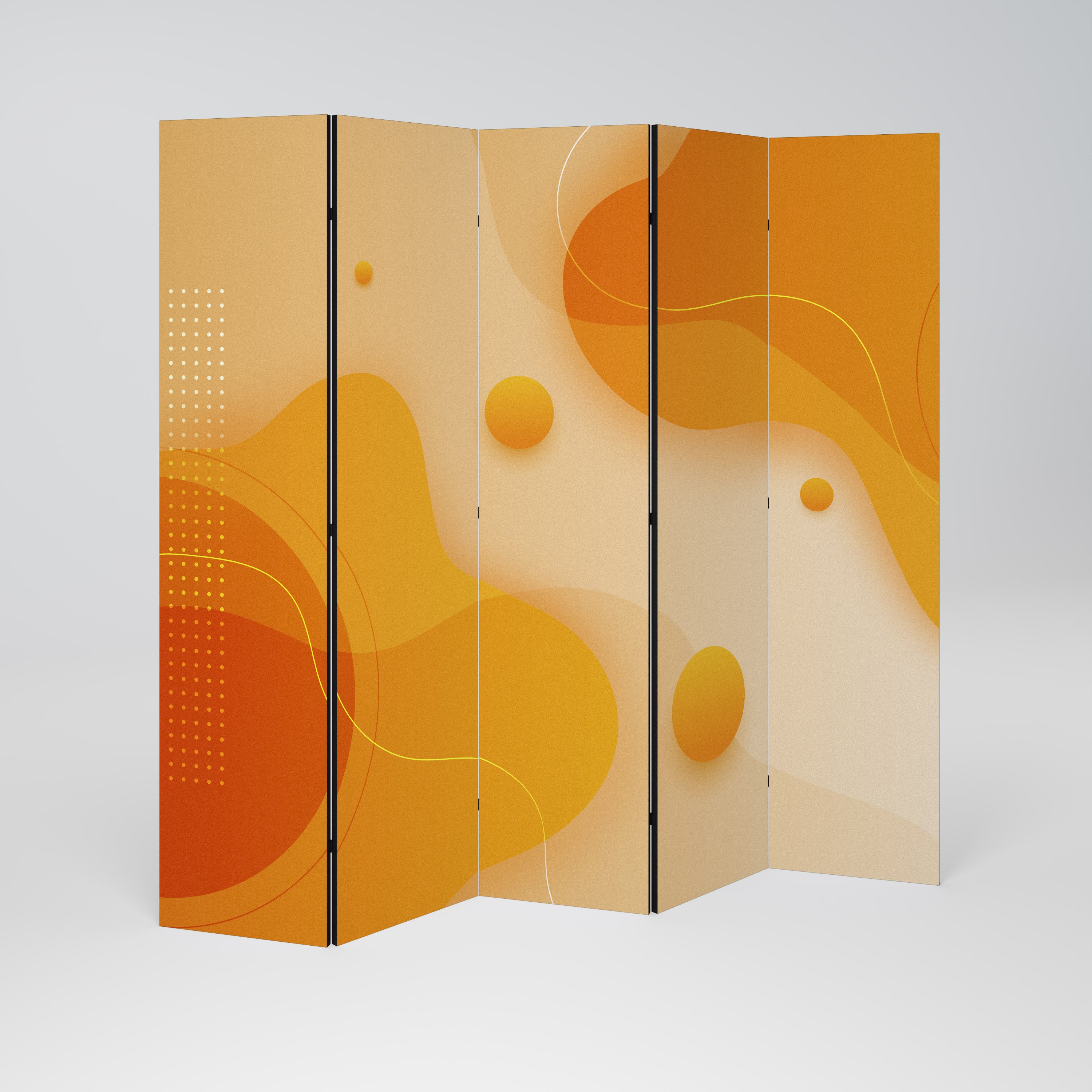ORANGE ARRANGEMENT Dekoracyjny parawan 5-skrzydłowy
