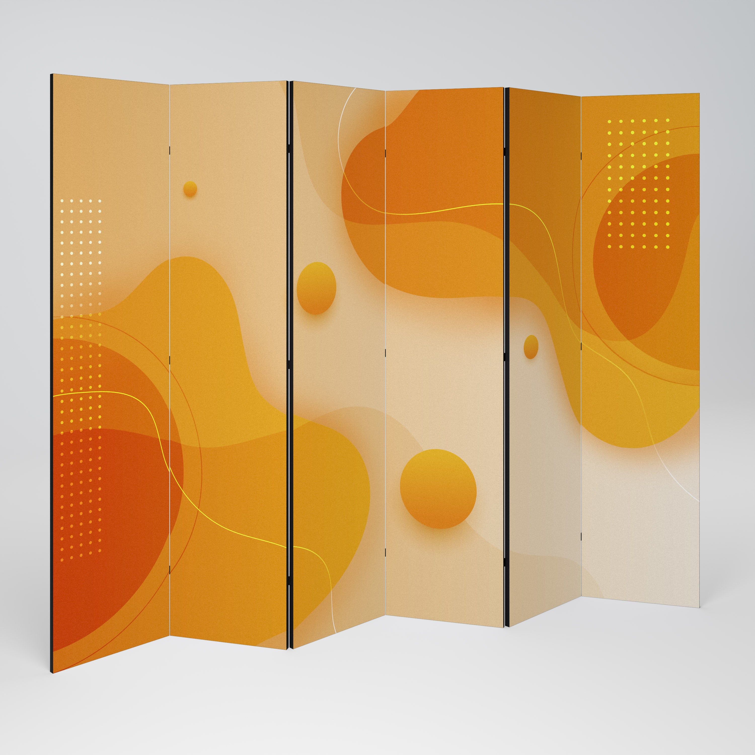 ORANGE ARRANGEMENT Dekoracyjny parawan 6-skrzydłowy