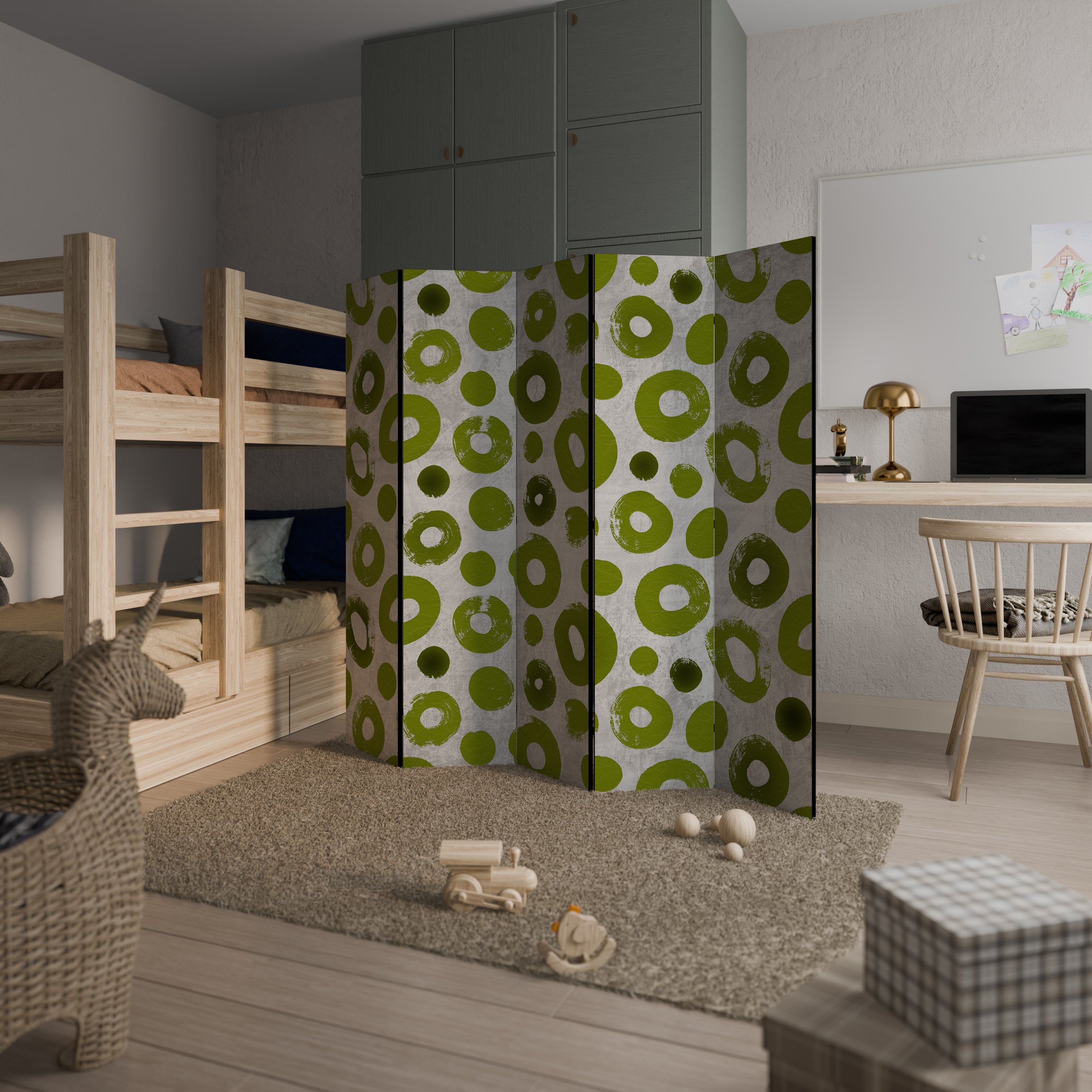 GREEN RHAPSODY Dekoracyjny parawan 5-skrzydłowy
