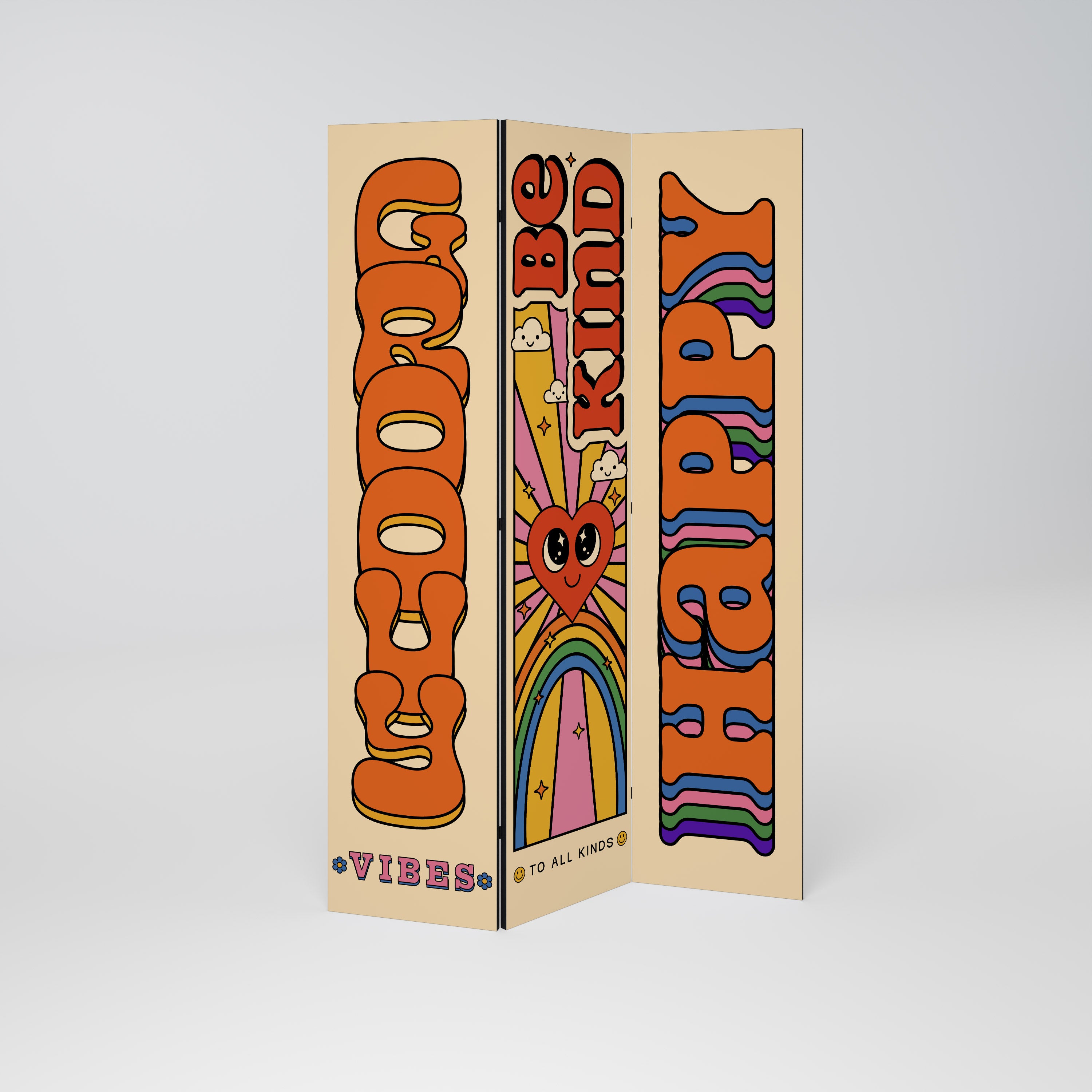 GROOVY POSTERS Dekoracyjny parawan 3-skrzydłowy